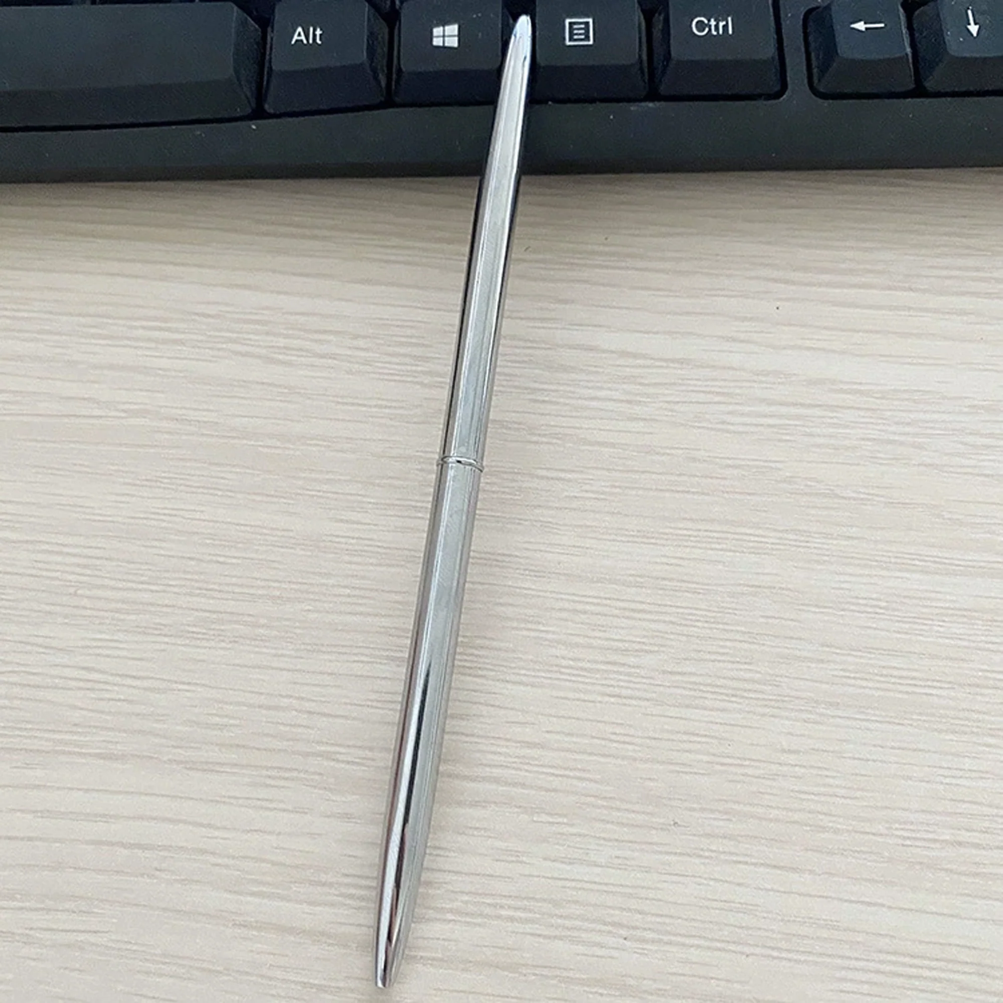 Metal Pen W/ Electroplated Stand Cap, Refillable Slim Body
