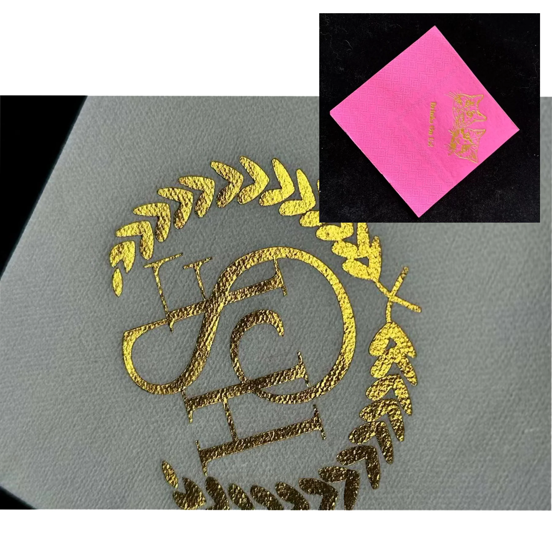 Black Luncheon 2-Ply Napkins Custom Foil Print