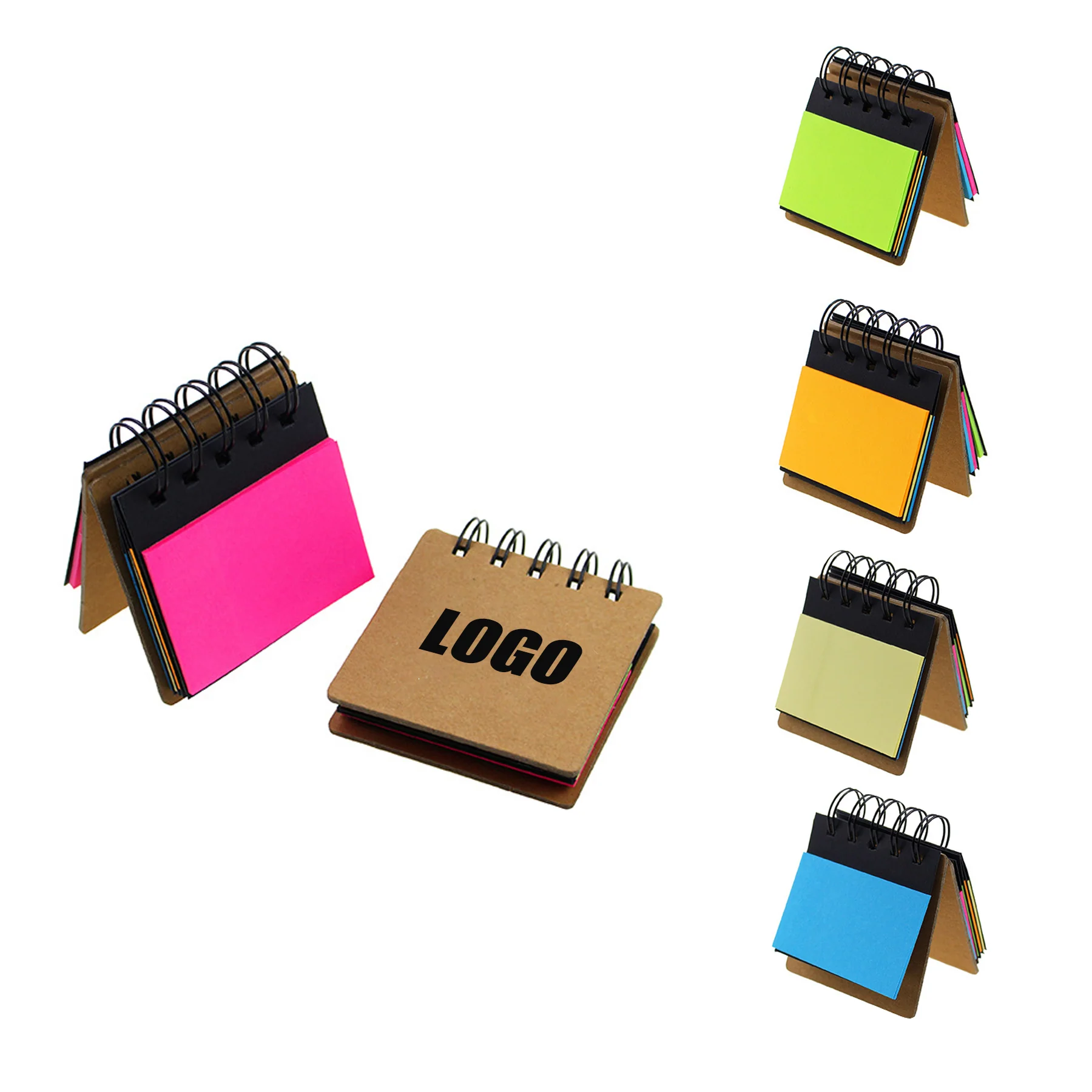 Fluorescent Coiled Sticky Notes