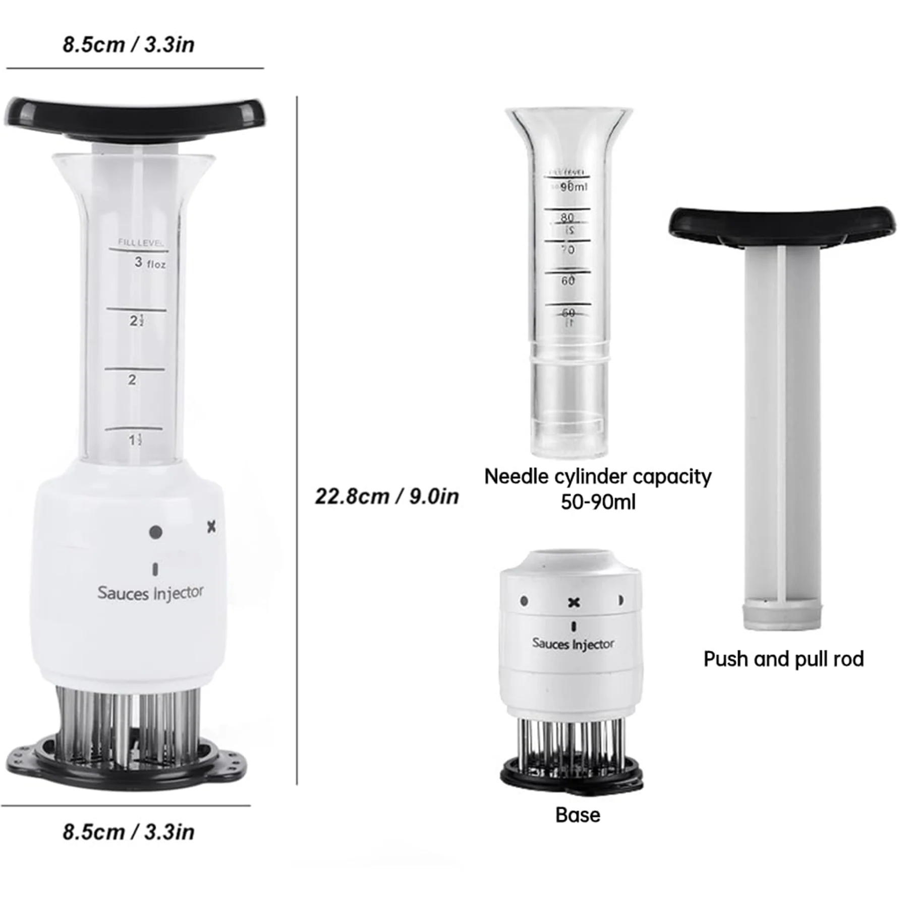 2-In-1 Meat Injector Professional Marinade Steak Bbq Tool