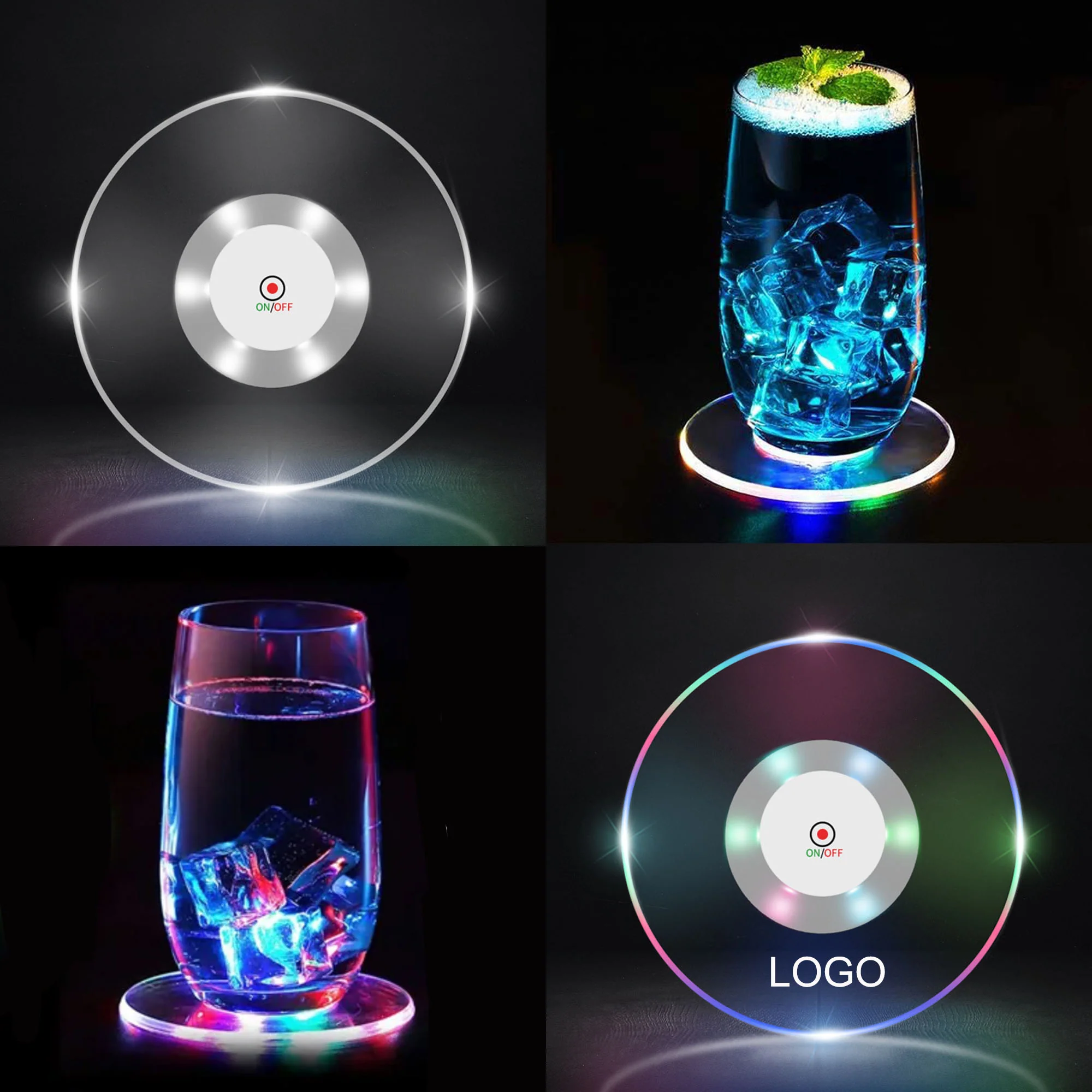 Acrylic Led Flash Drinks Coaster