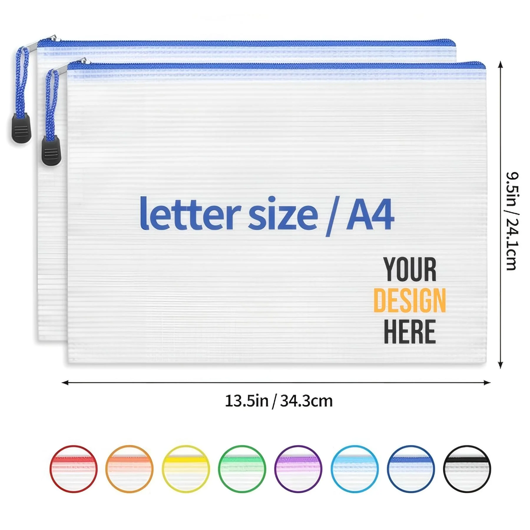 A4 Mesh Waterproof Zipper Bag