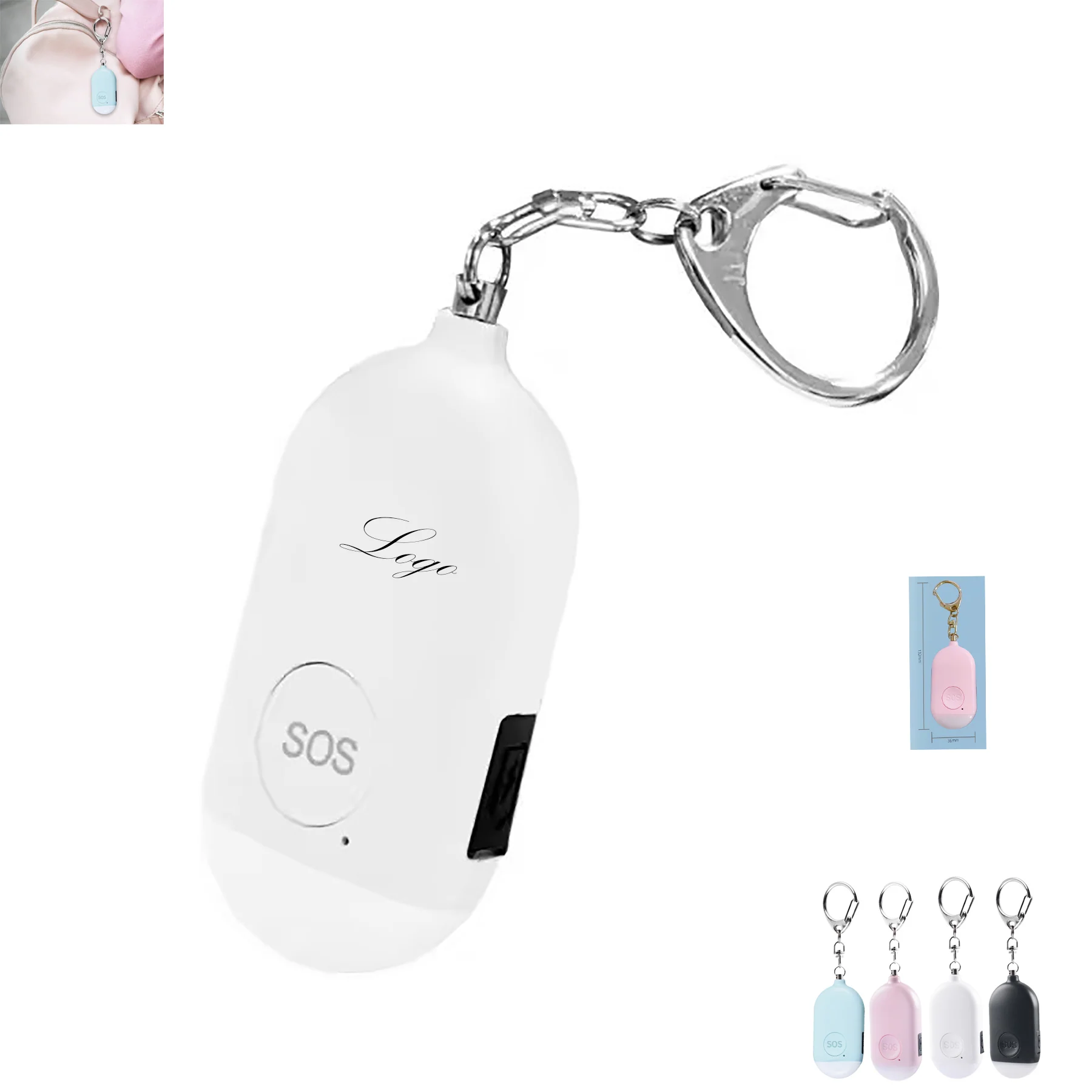 Portable Rechargeable Personal Keychain Alarm