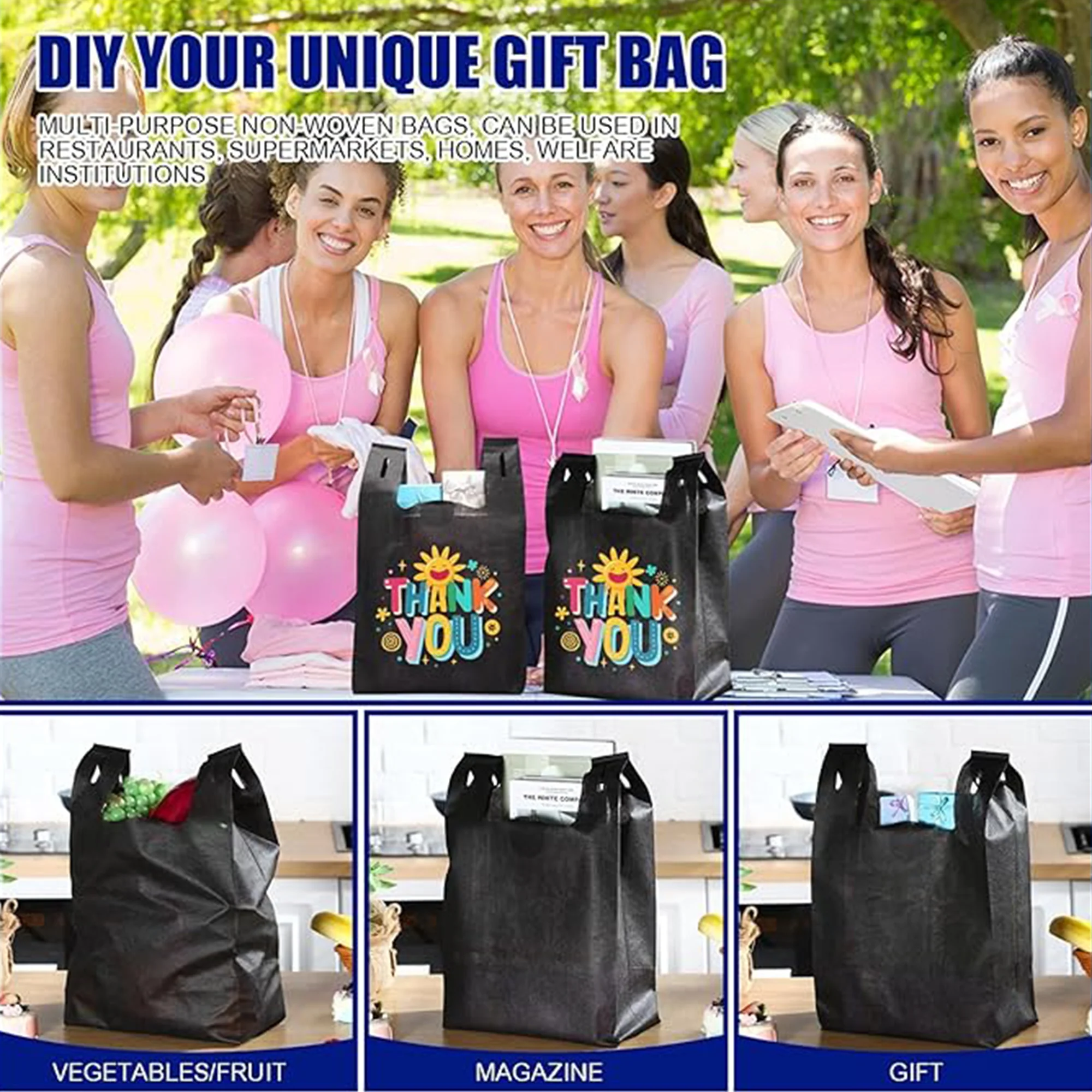 Reusable Non-Woven Vest Tote Bag Grocery Shopping