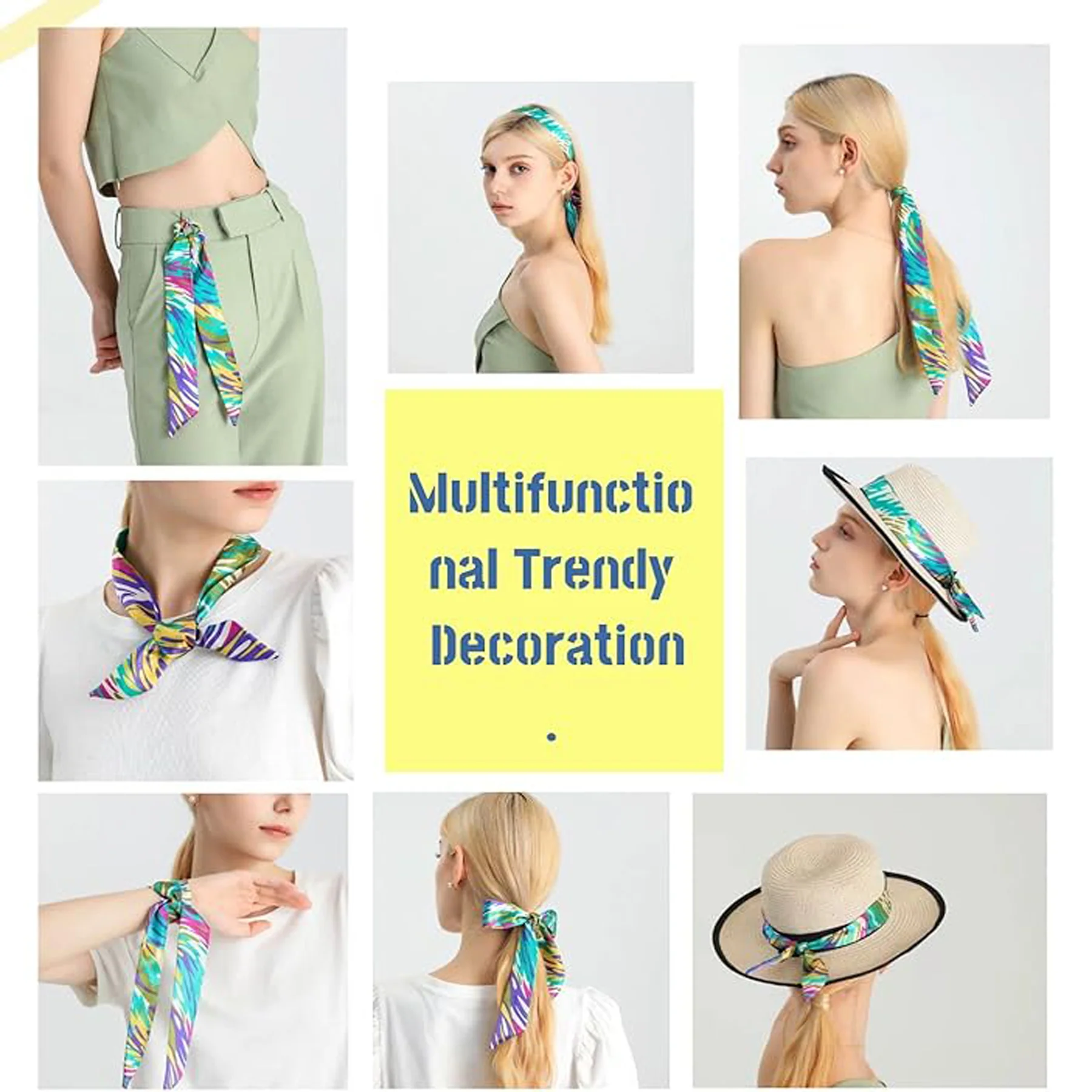 Neckerchief Long Hair Ribbon Neck Scarf Handbag Wrap Neck
