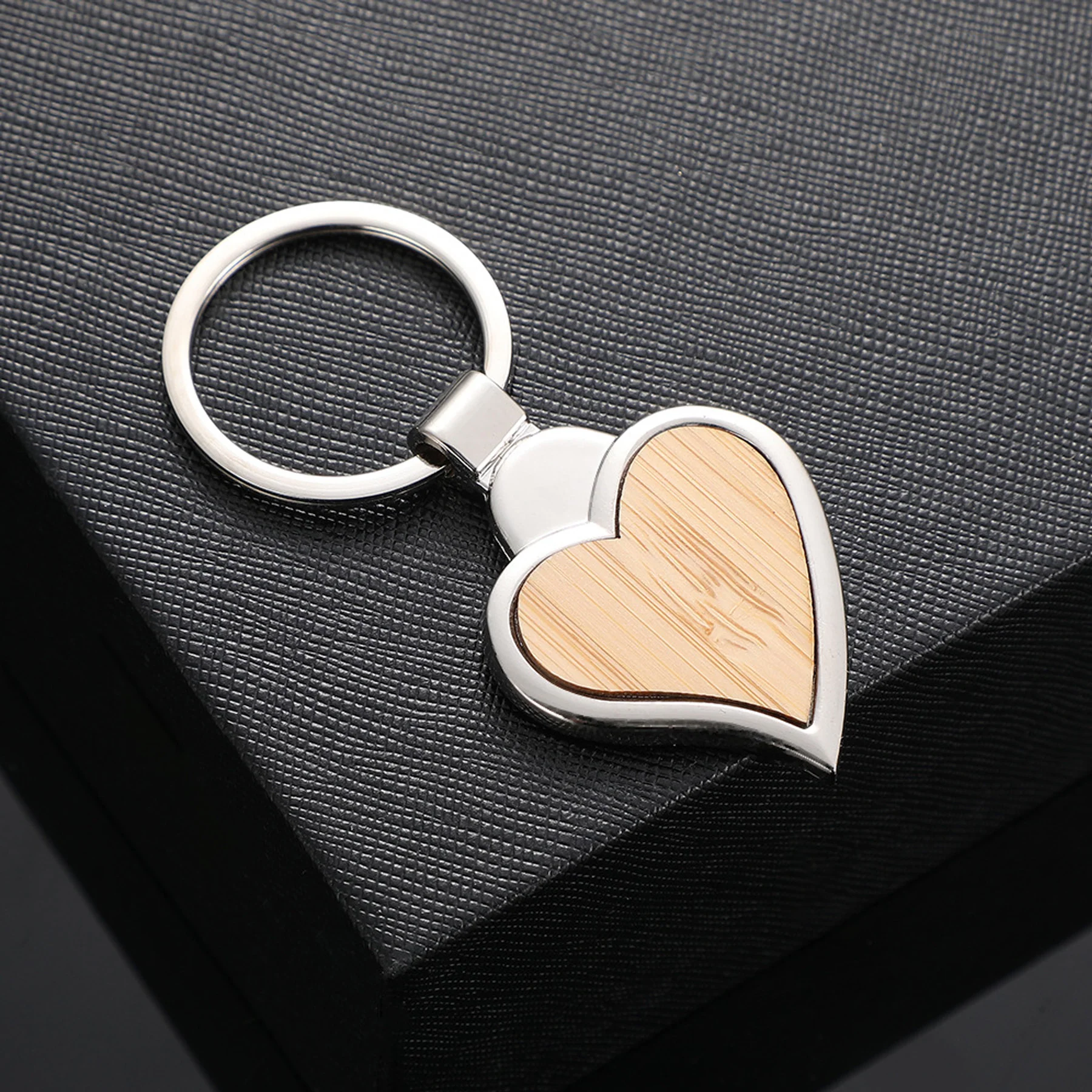 Bamboo-Metal Keychain
