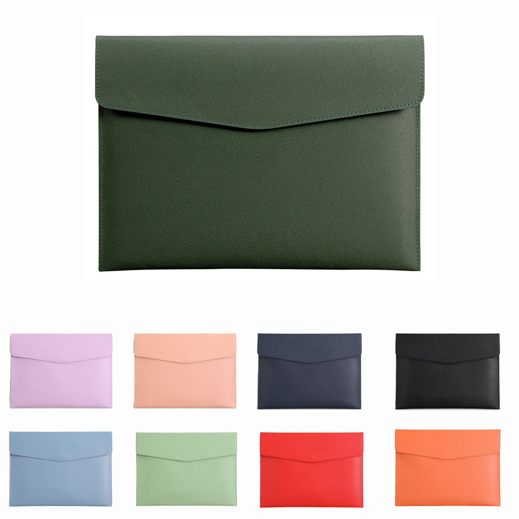 Custom A4 Leather Document Folder with Button Closure