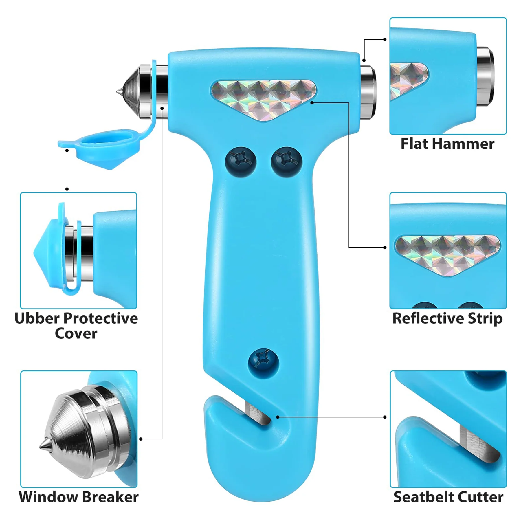 3-In-1 Emergency Escape Car Safety Hammer