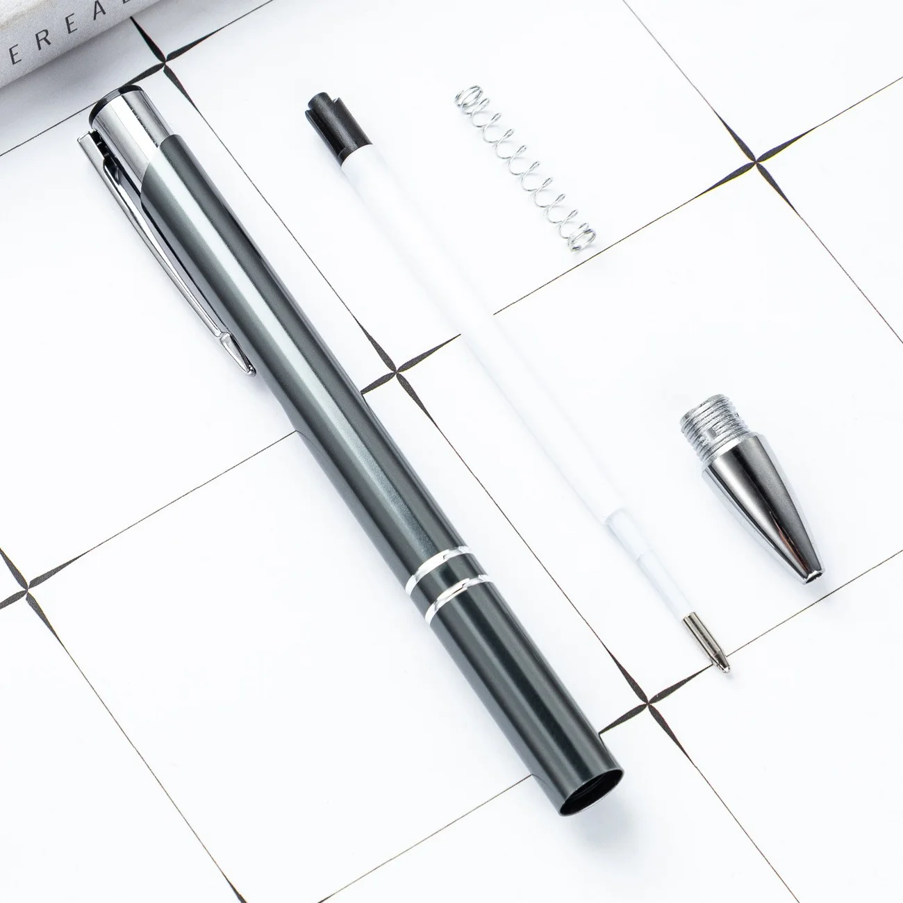 Custom Logo Aluminum Retractable Ballpoint Pen