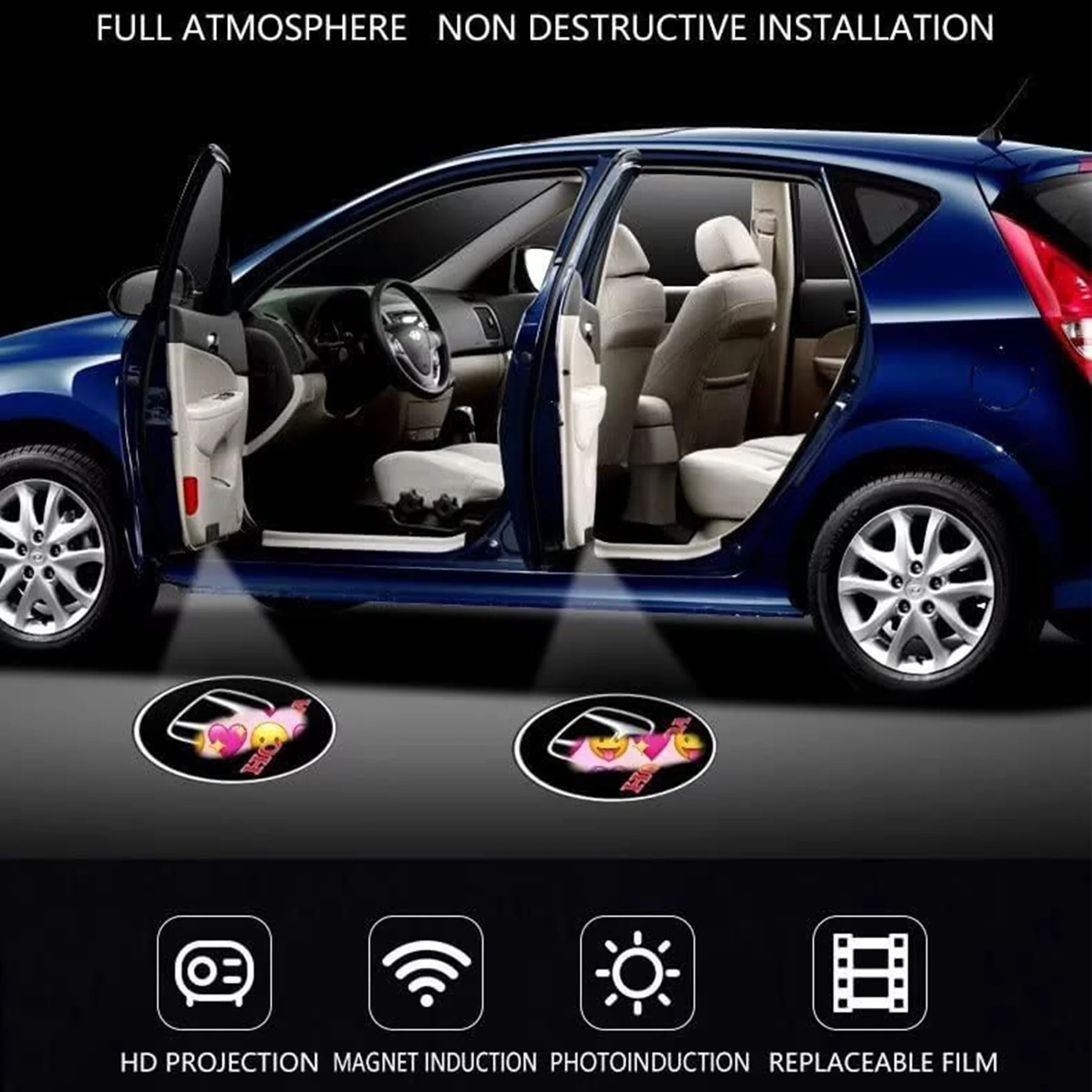 Customizable Pattern Wireless Led Car Door Projector Lights