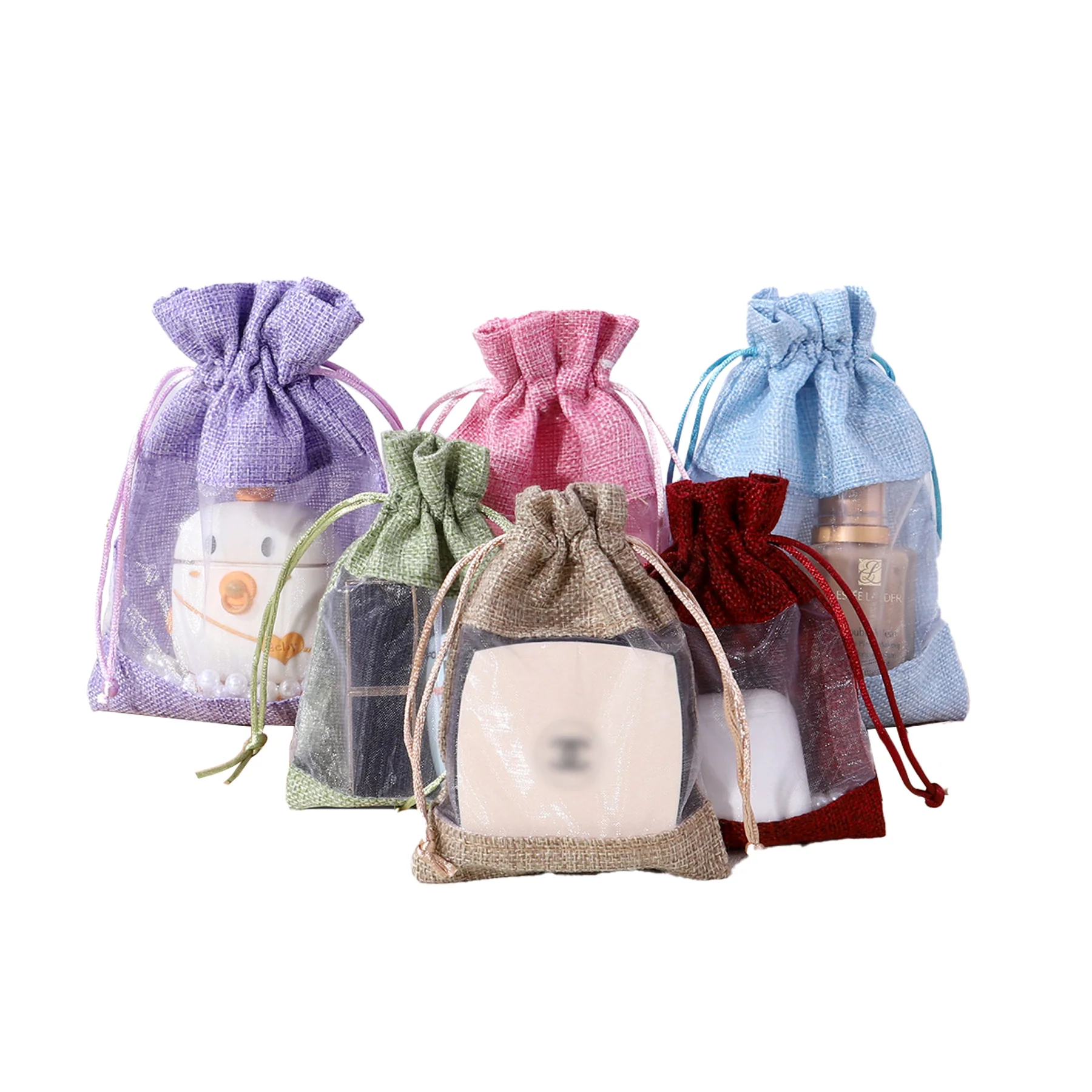 Small Linen Window Drawstring Pocket