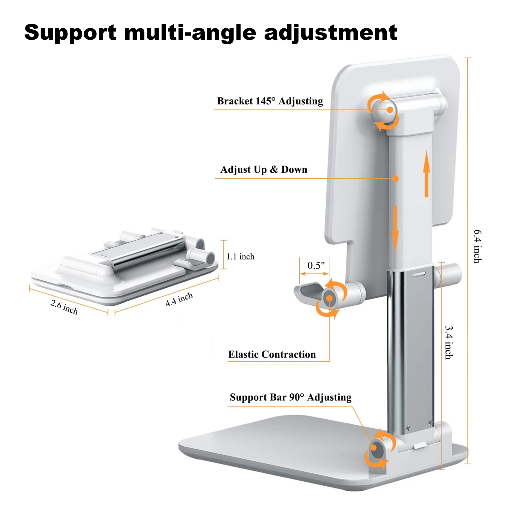 Adjustable Angle Height Phone Stand for Desk