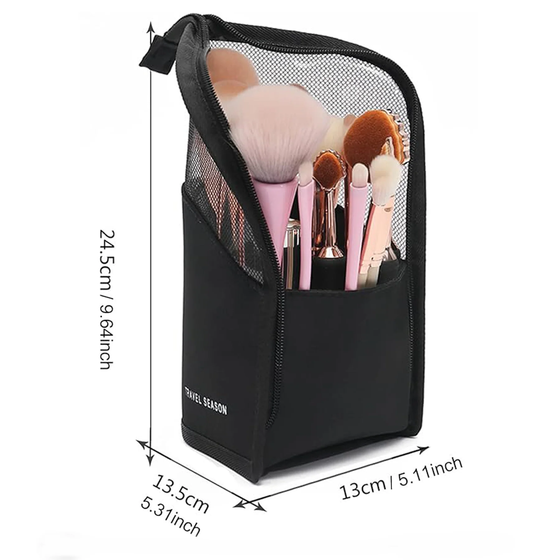 Makeup Brush Travel Case Stand Up