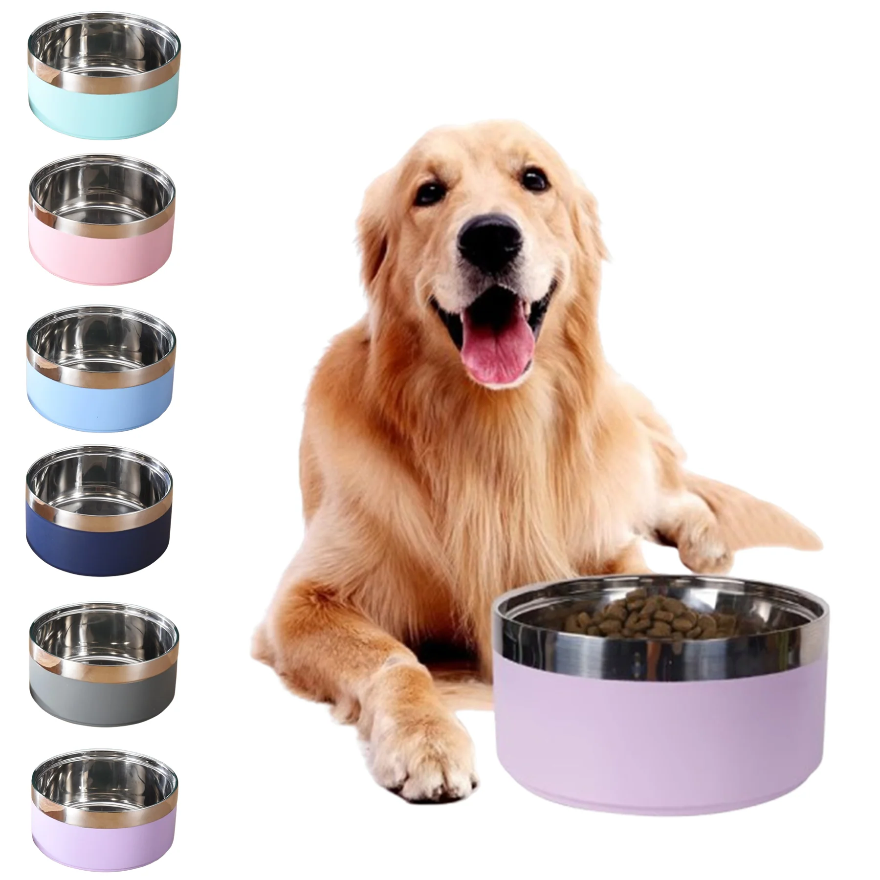 35 Oz Stainless Steel Double Wall Dog Bowls