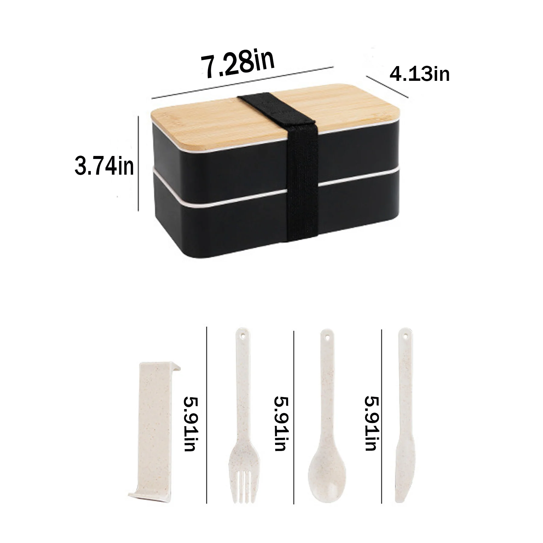 Wooden Double Layer Lunch Box