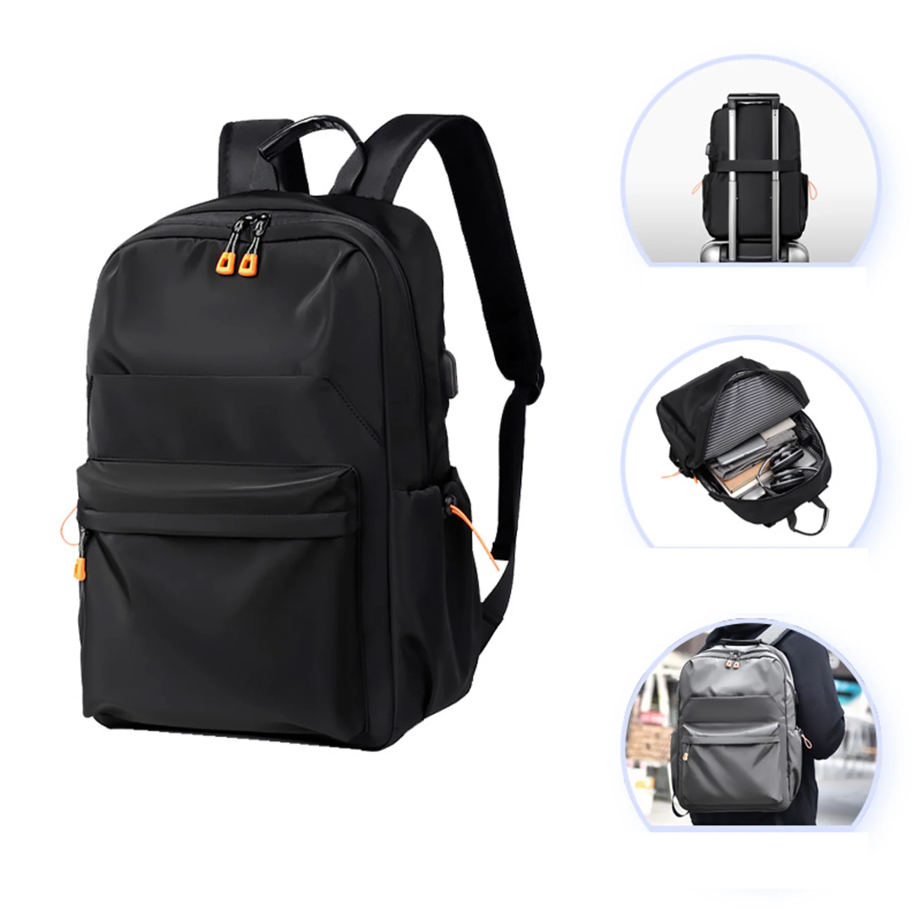 Casual Laptop Backpack With Usb Charging Port For Men