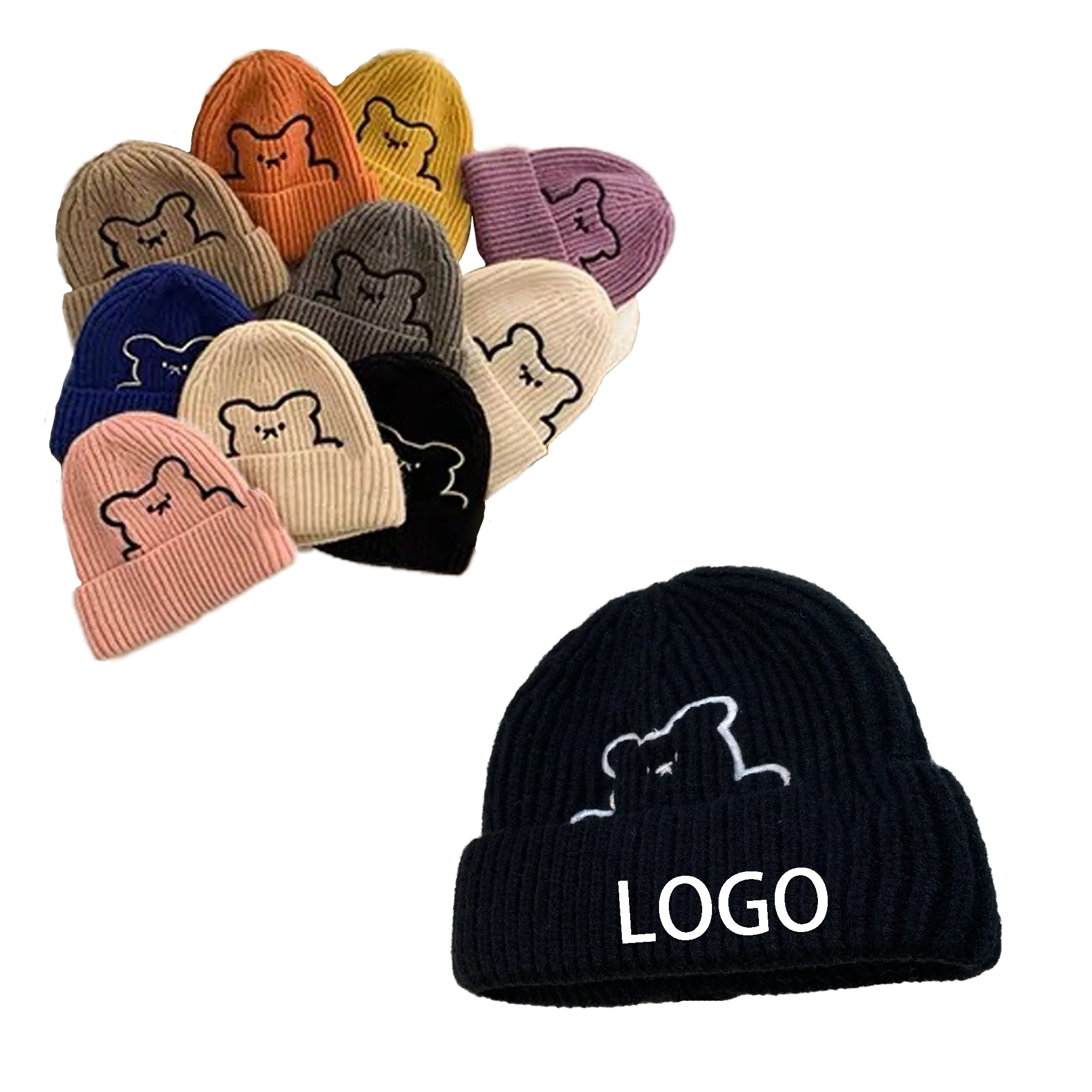 Cute Bear Winter Warm Ear Knit Hat