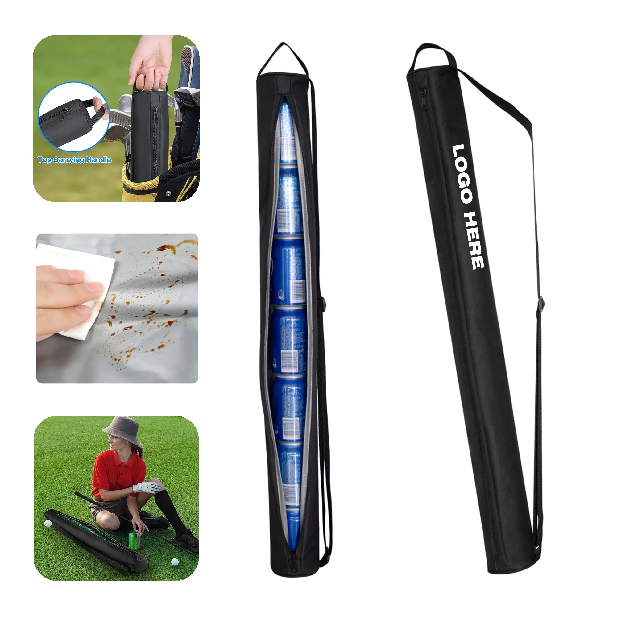 Cylindrical Crossbody Bag Insulated Cooler Bag