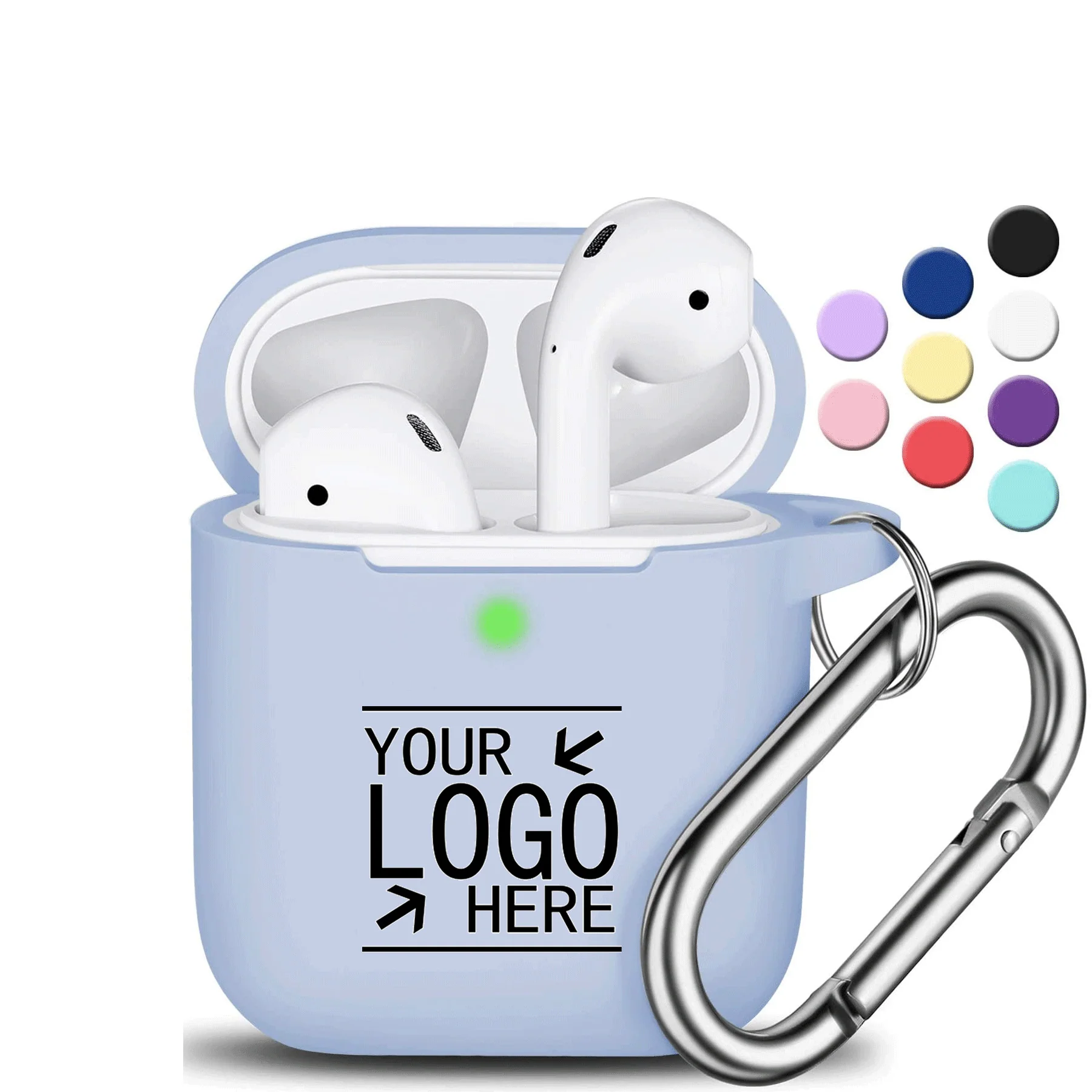 Silicone Earphone Case With Carabiner