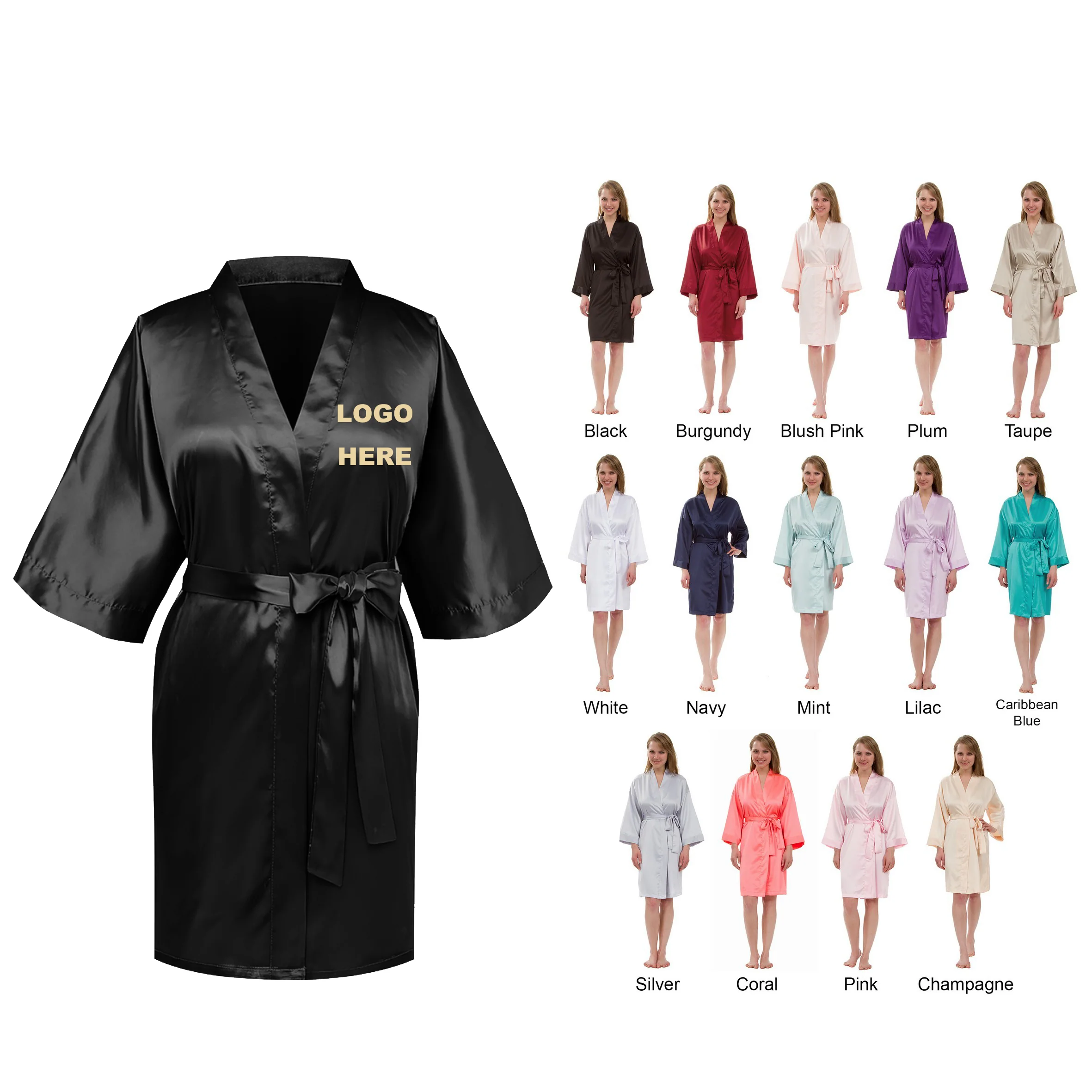 Women's  Short Satin Robes