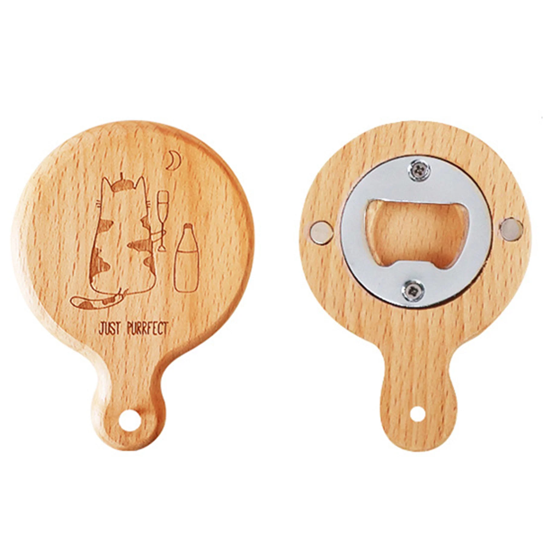 Wooden Magnetic Bottle Opener Fridge Magnet