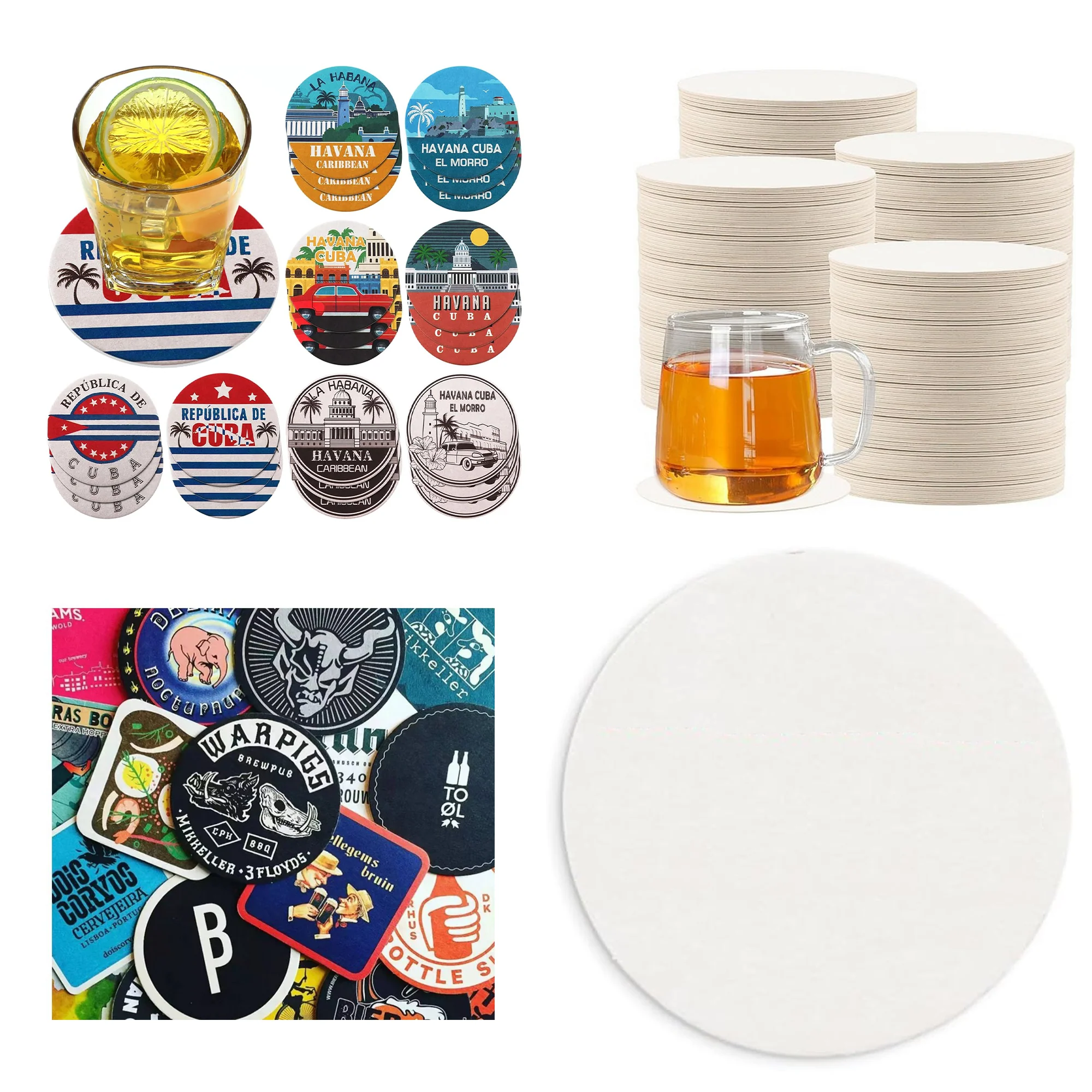 4" Disposable Paper Full Color Custom Coaster