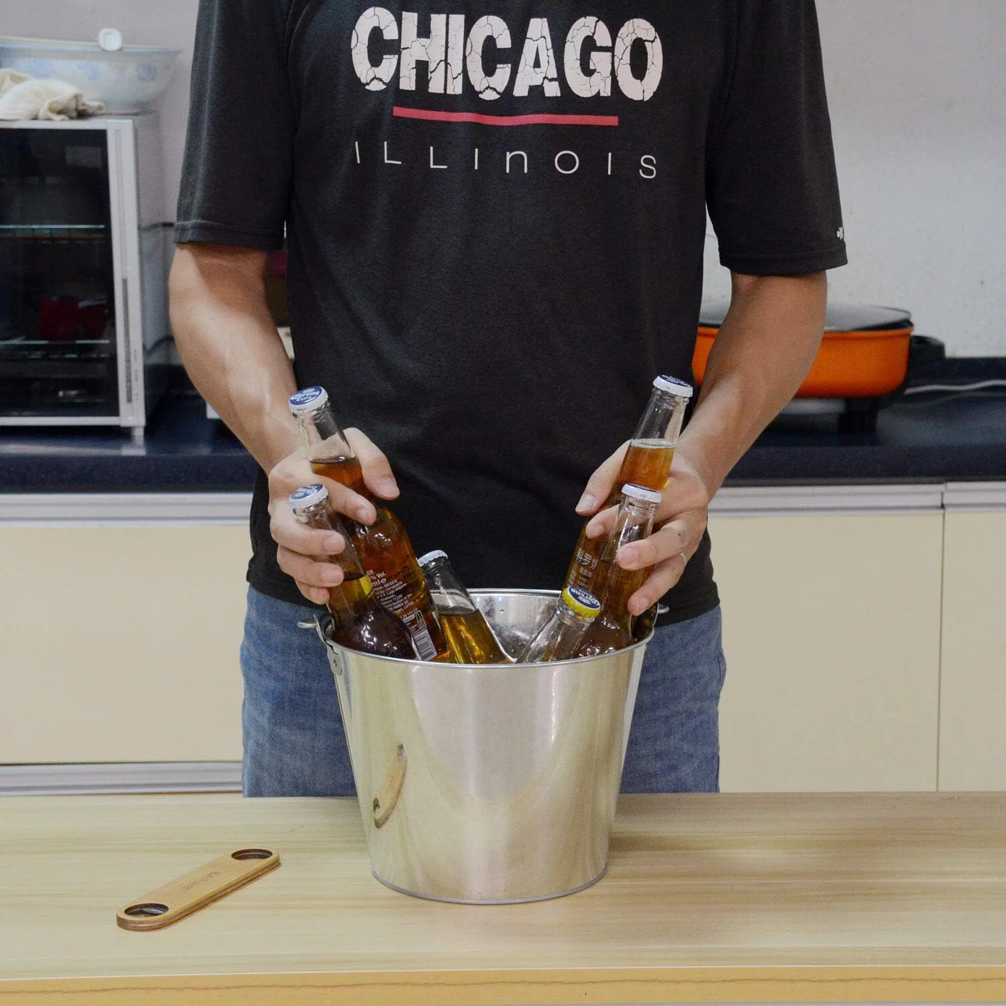 5-Quart Galvanized Pail Beer Ice Bucket With Handle
