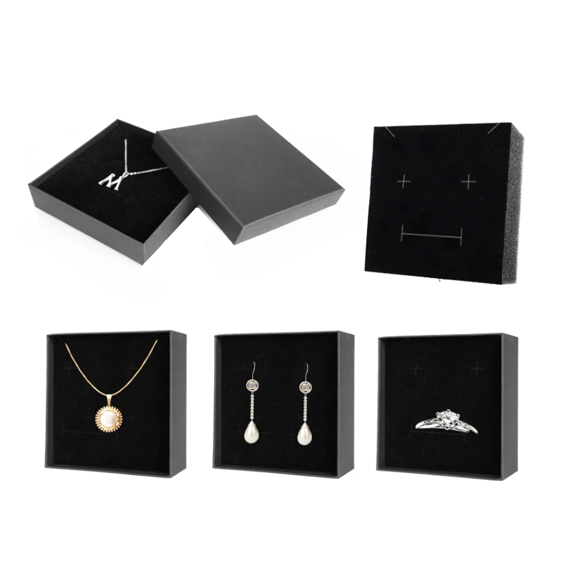 1.97 X 1.97 Inches Cardboard Jewelry Boxes With Lids For Necklace Ring Earring Display Box