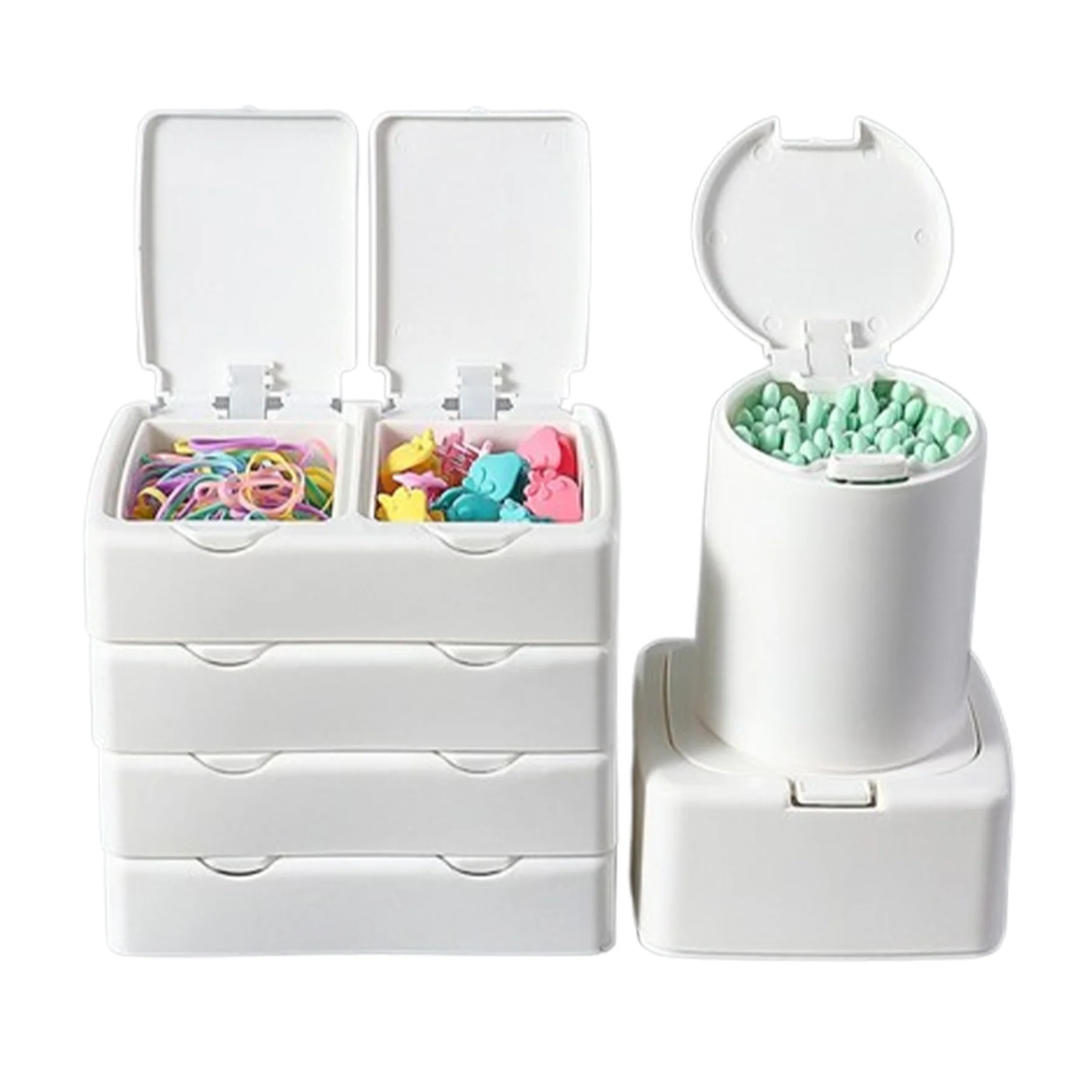 Press-Type Desktop Mini Storage Box Set Of 3 For Office