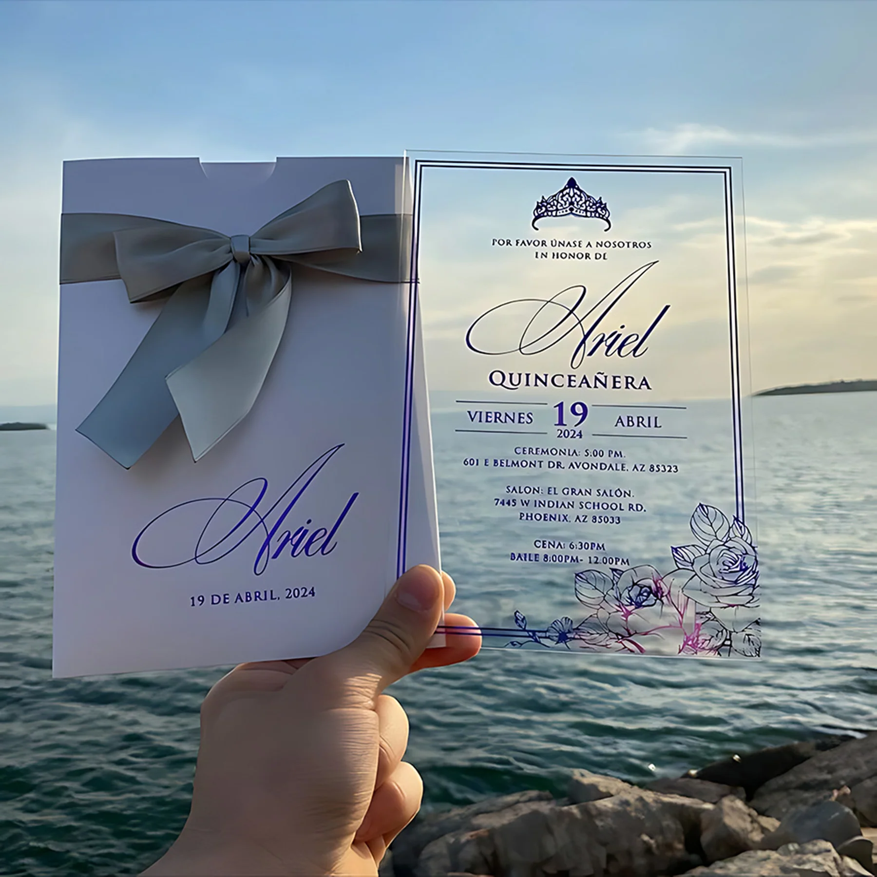 Custom Full Color Printed Clear Acrylic Invitation Card Gift