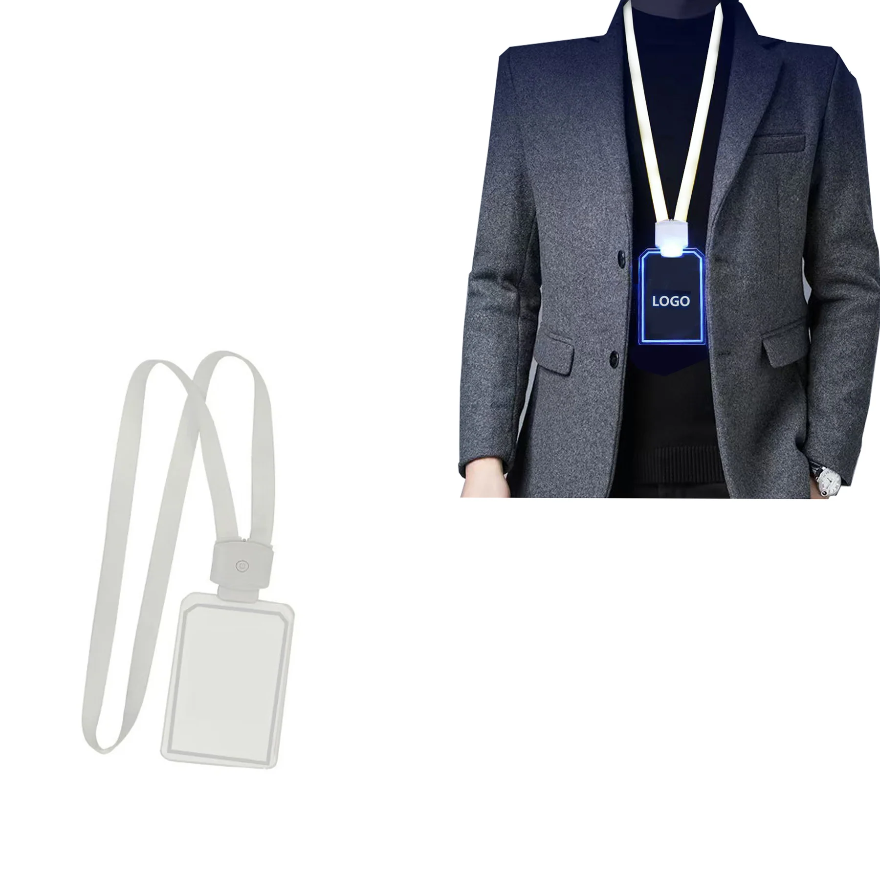 Luminous ID Card Badge With Lanyard