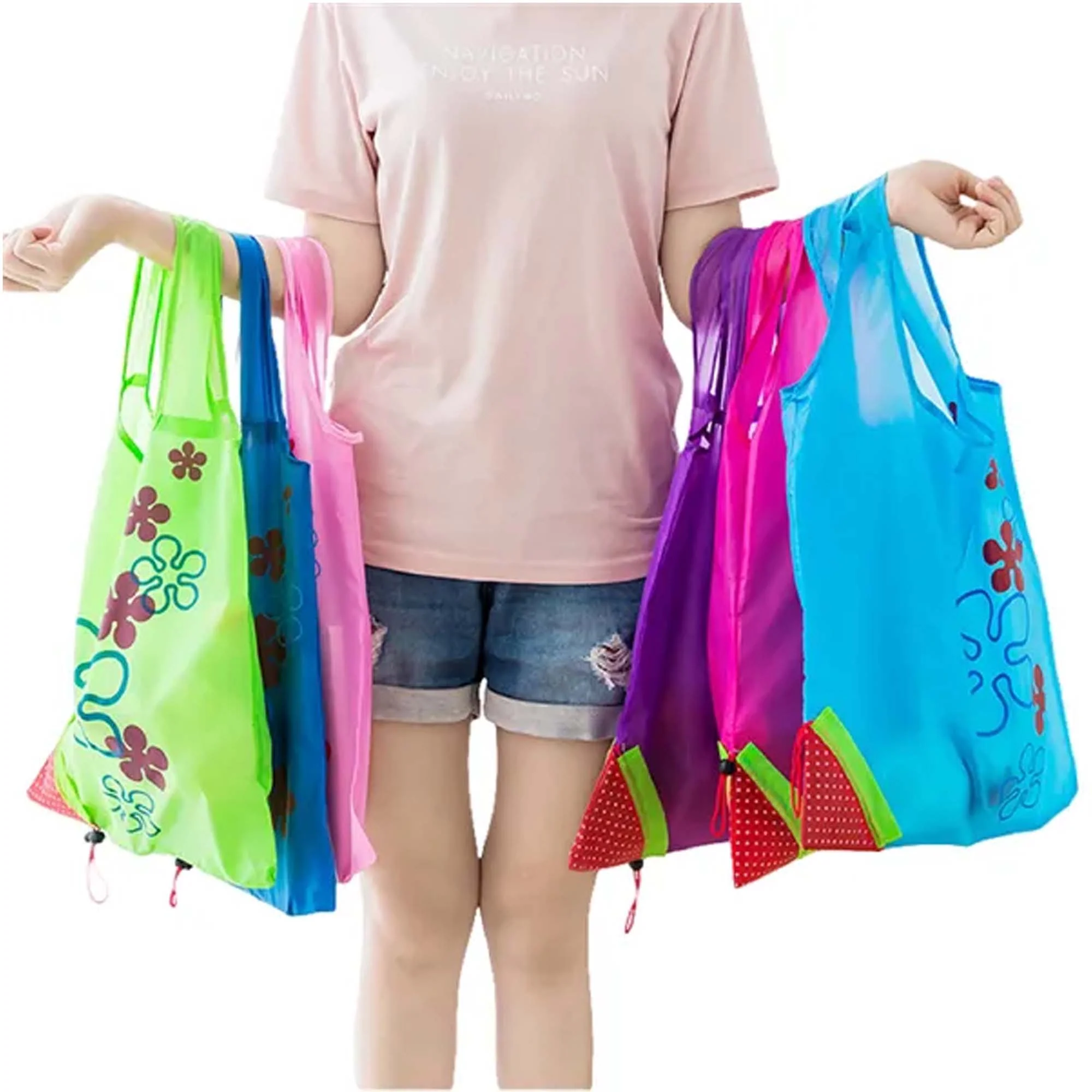 Folding Strawberry Tote Bag