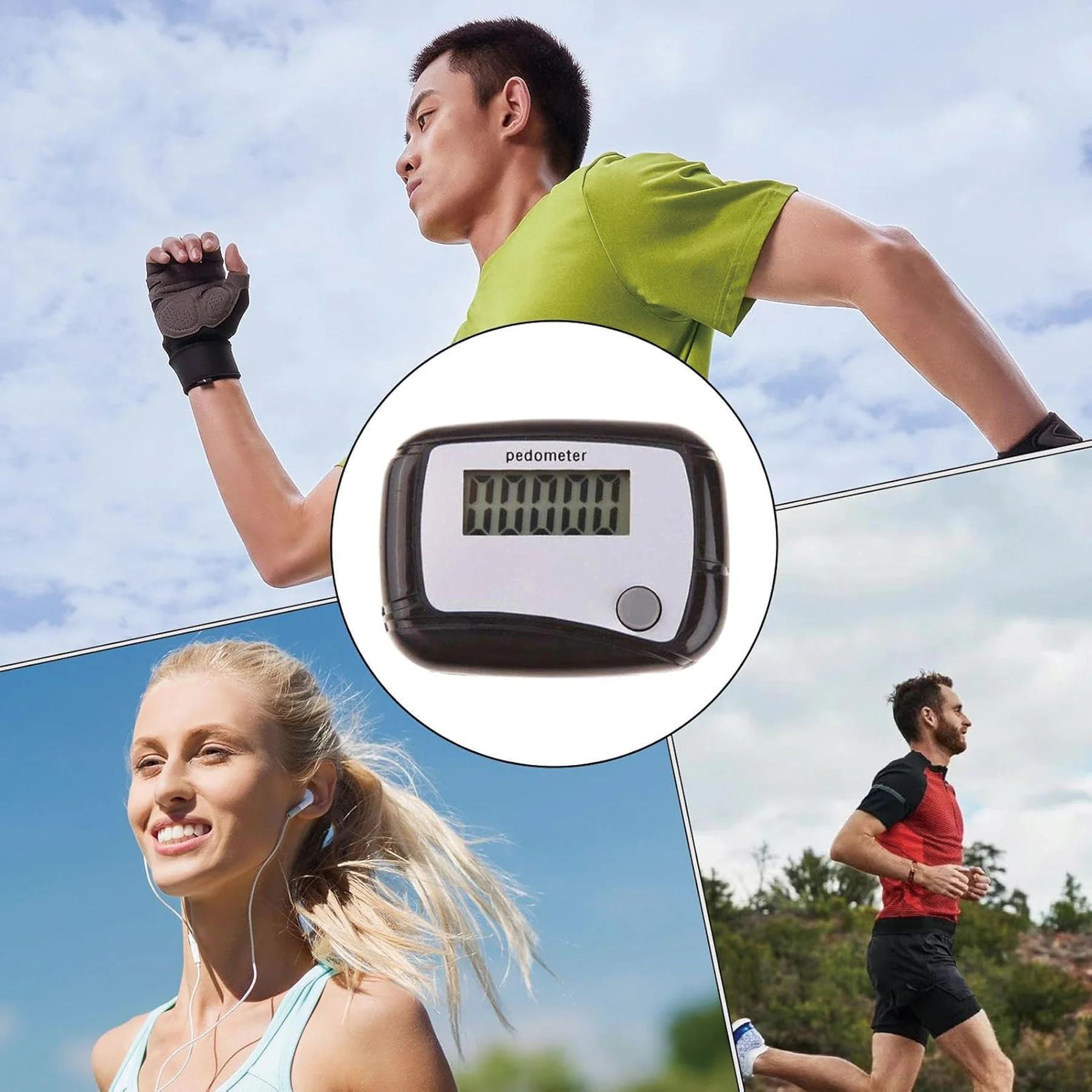 Digital Fitness Pedometer W/Clip