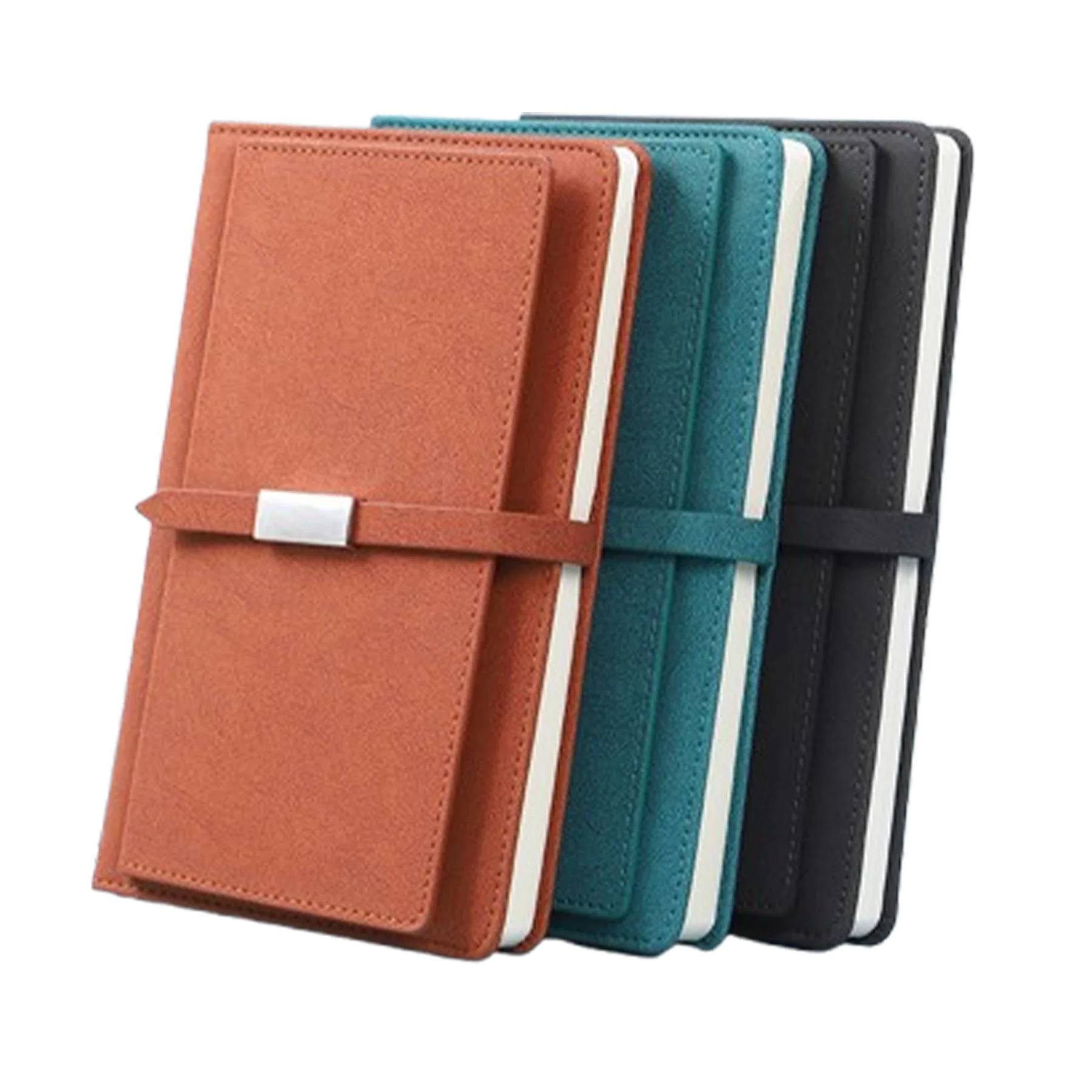 A5 Pu Leather Journal With Magnetic Buckle And Card Holder