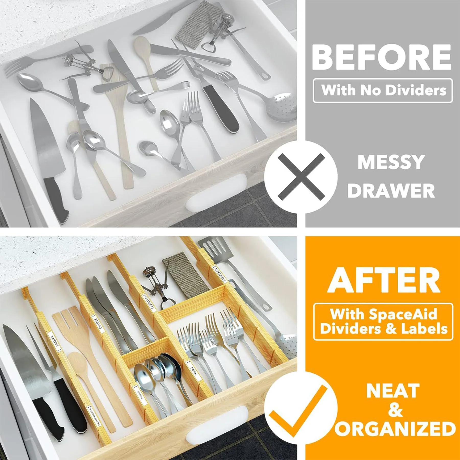 Adjustable Telescopic Drawer Divider Set