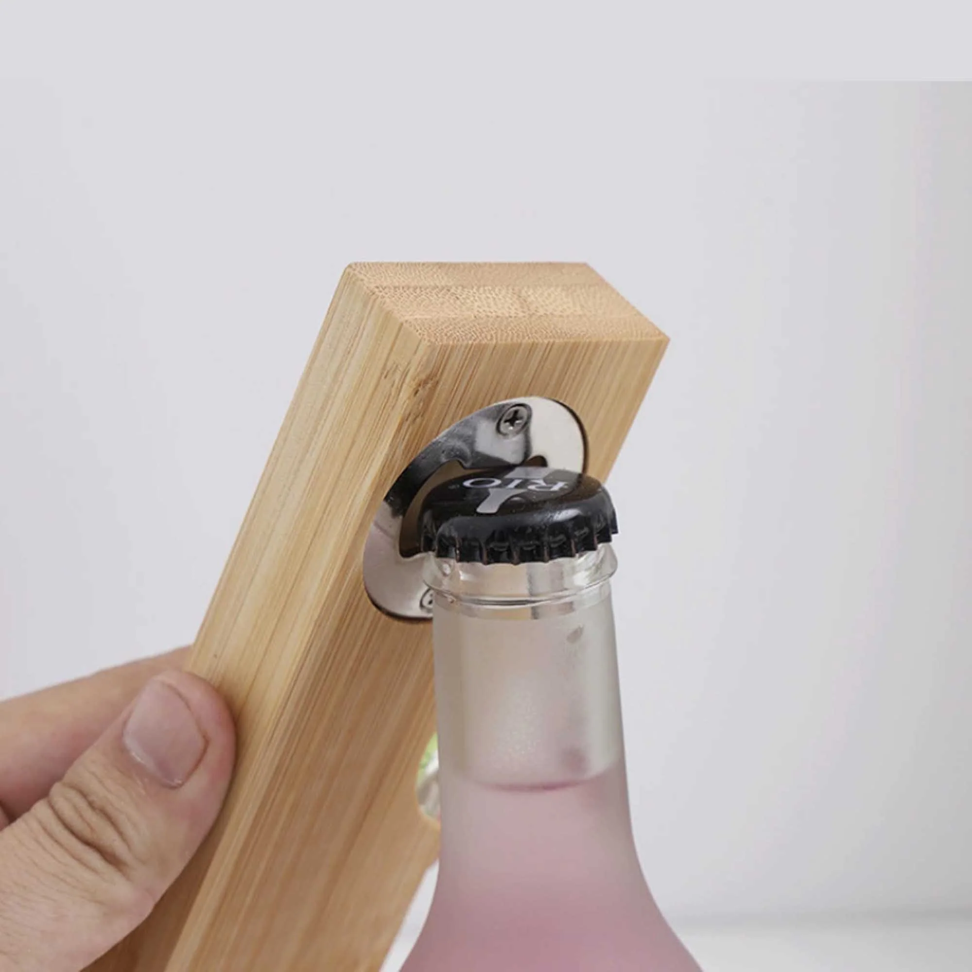 Bamboo Bottle Opener W/Level