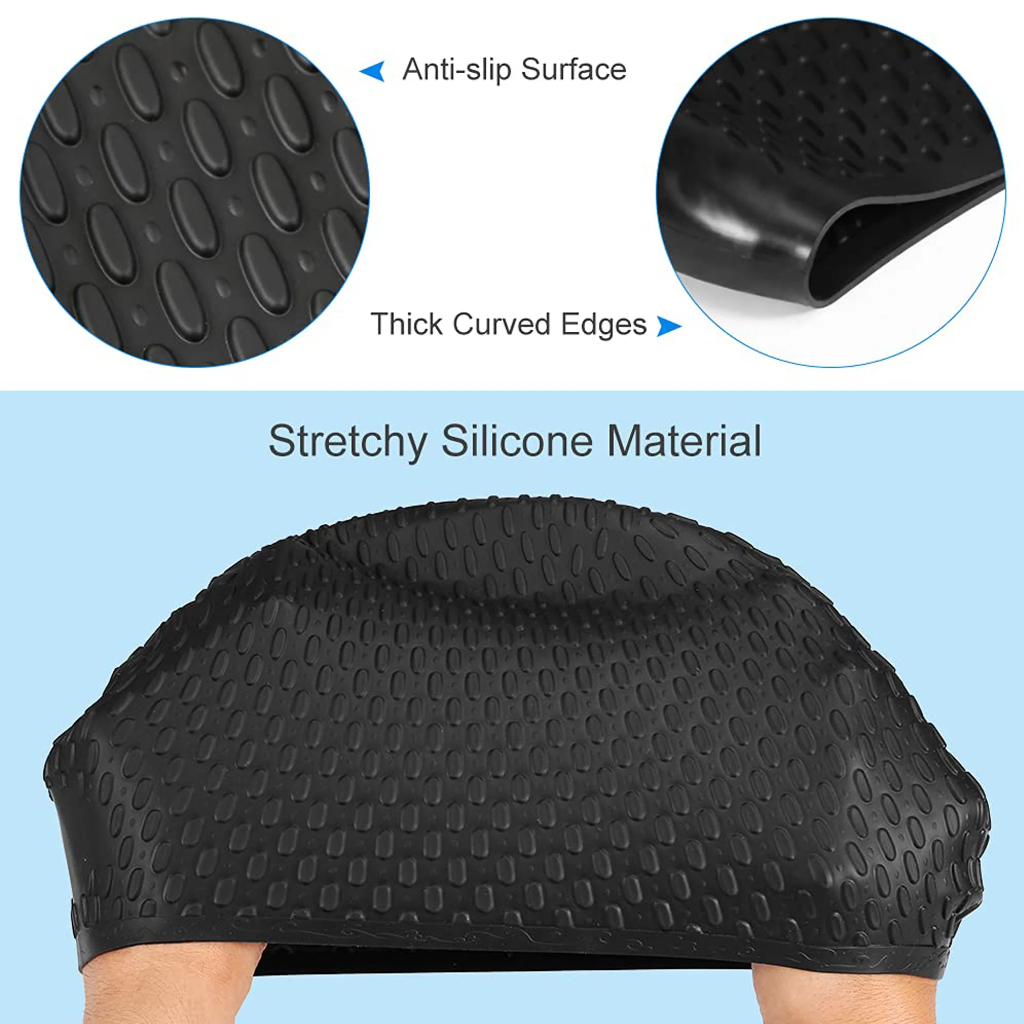 Silicone Generic Adults Swimming Cap For Long/Curly
