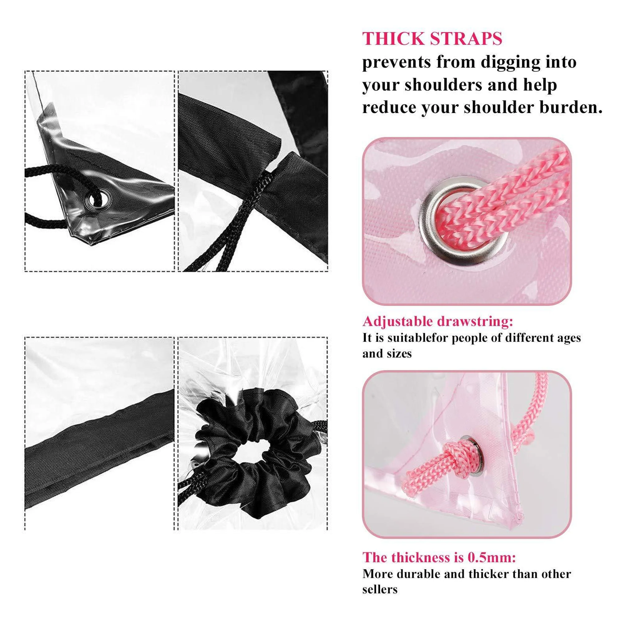 Clear Pvc Drawstring Bag