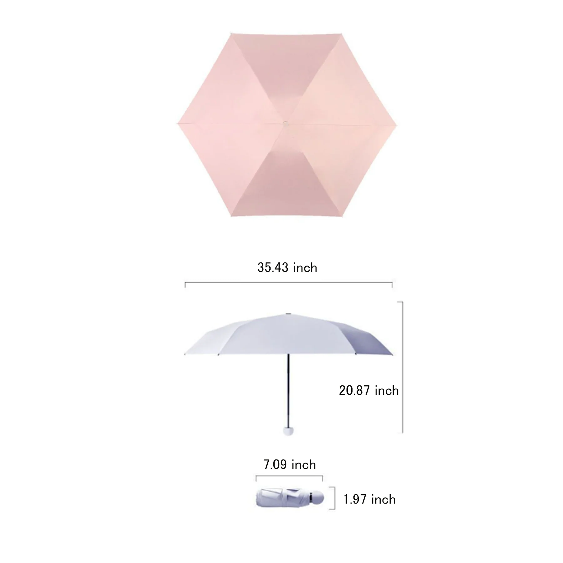 6 Ribs Mini Portable Umbrella