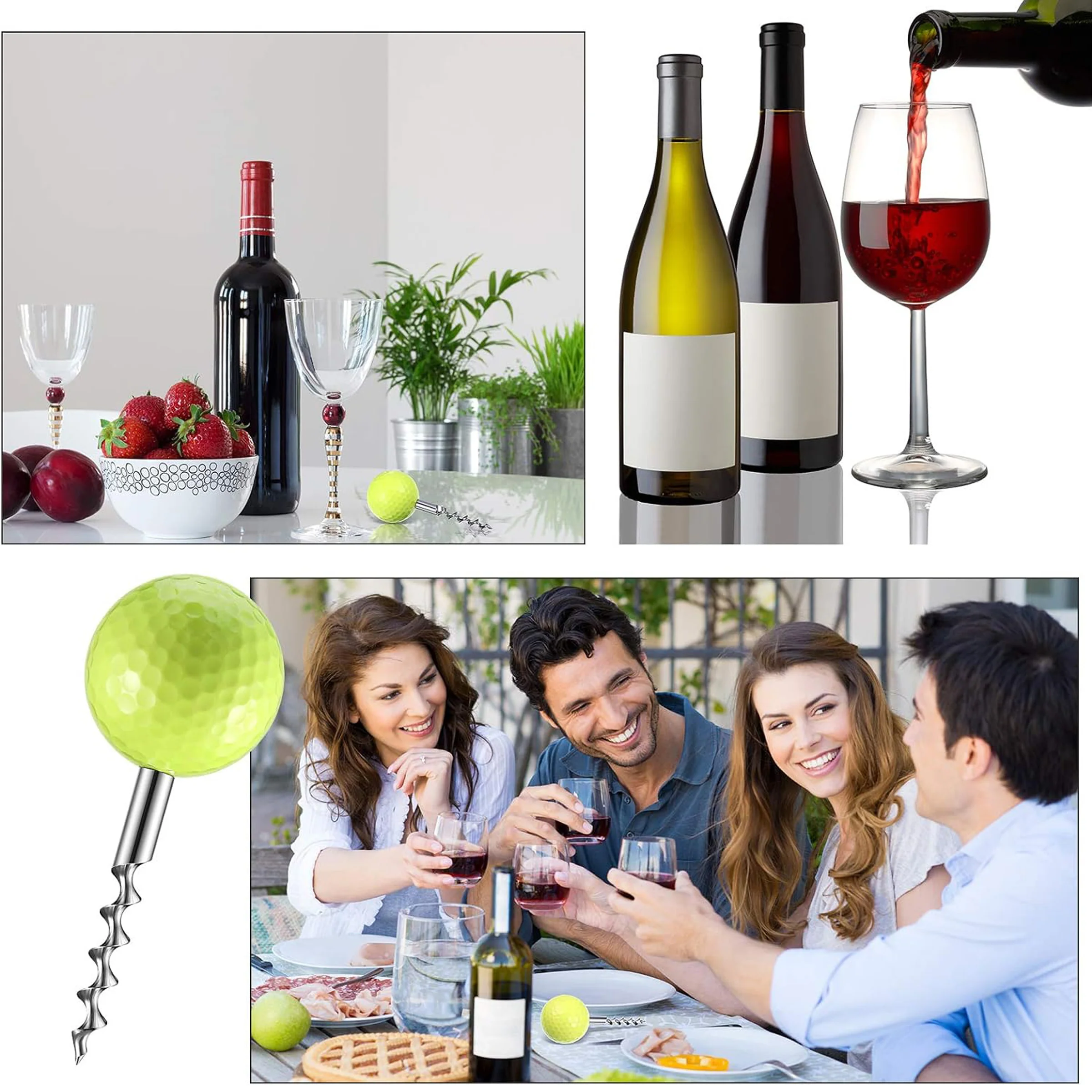 Golf Ball Beer Wine Bottle Openers