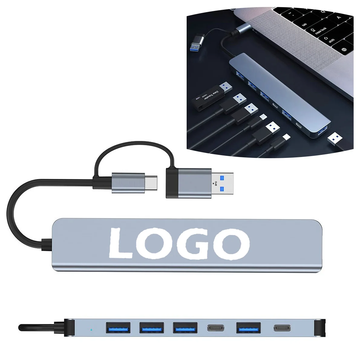 7-In-1 Usb Port Hub Extender And Usb Splitter