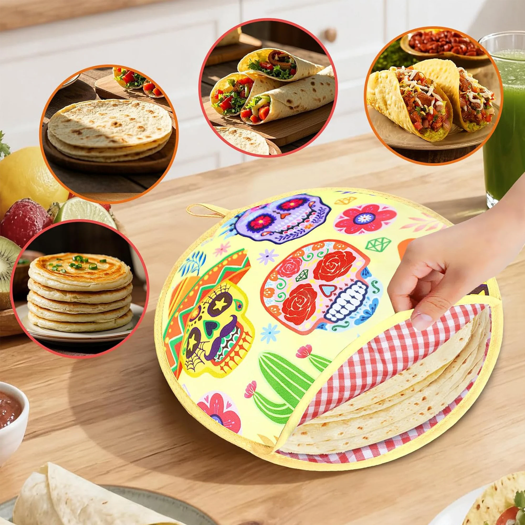 12 Inch Round Insulated & Microwavable Tortilla Warmer Pouch