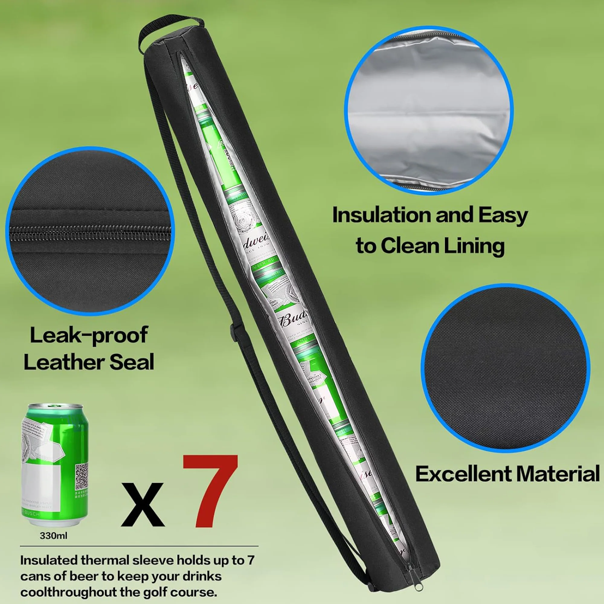Cylindrical Crossbody Bag Insulated Cooler Bag