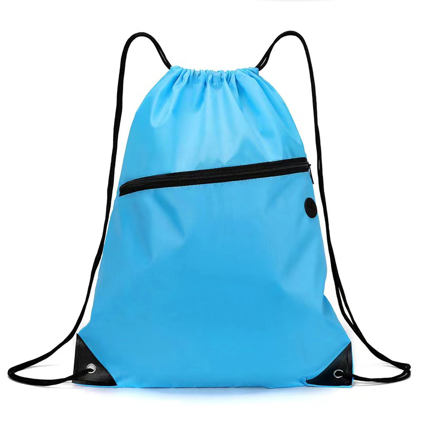 18" Drawstring Backpack With Front Zipper Pocket