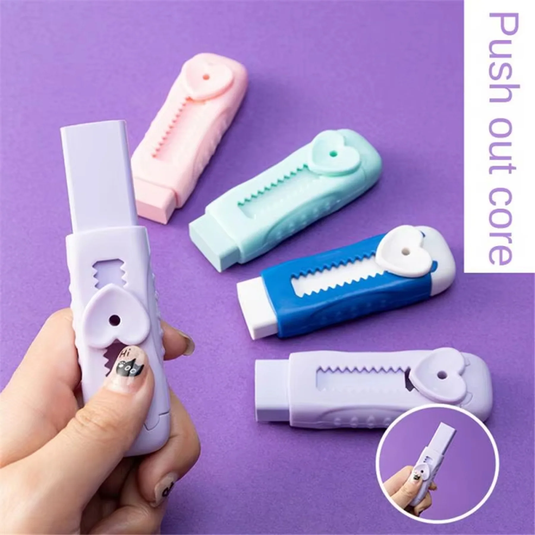 Pencil Push Pull Rubber Eraser
