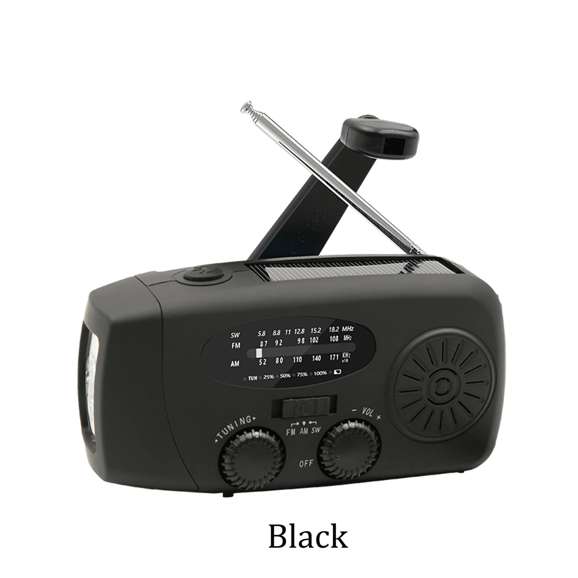 Solar Hand Crank Radio With Flashlight