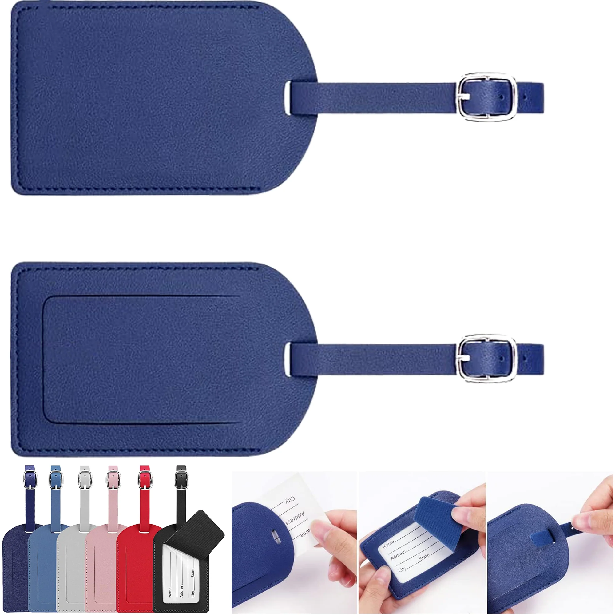 Pu Leather Luggage Bag Case Tags Name Id Labels Privacy