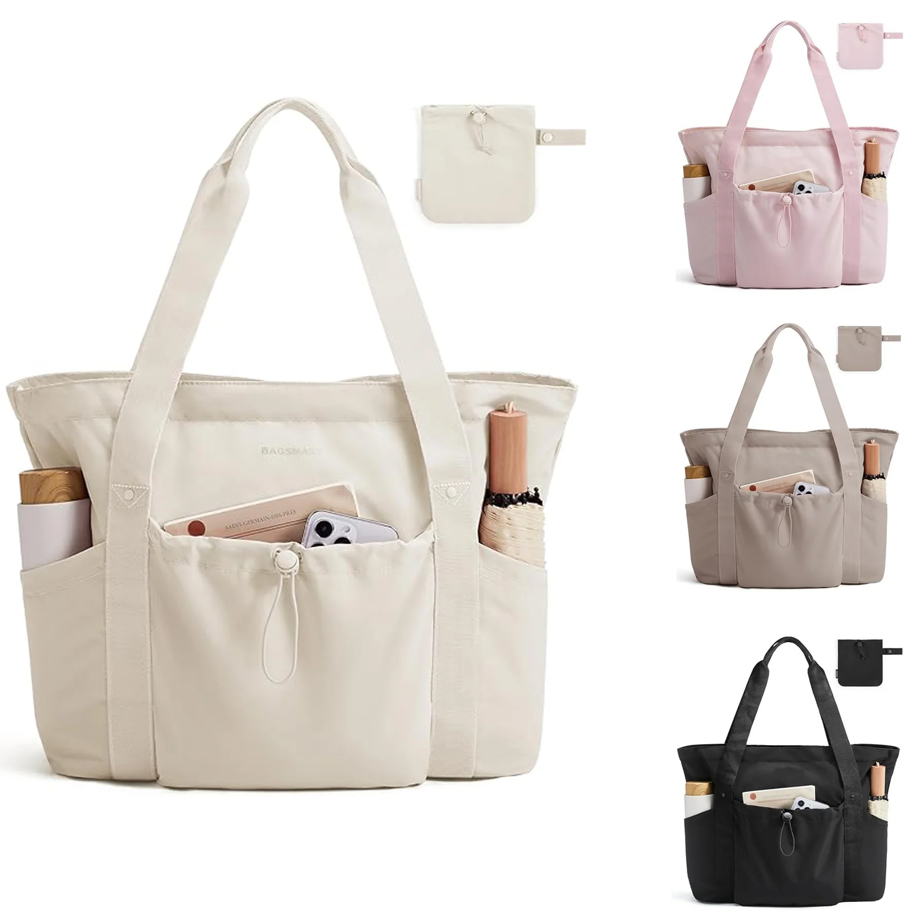 Foldable Tote Bag With Drawstring Bag