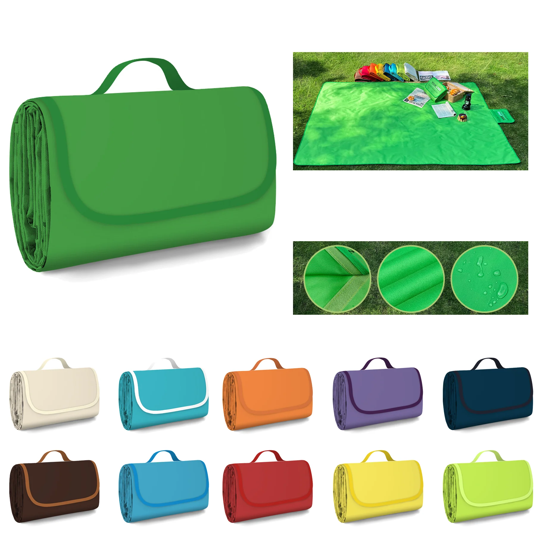 Folding Beach Picnic Rug With Handle