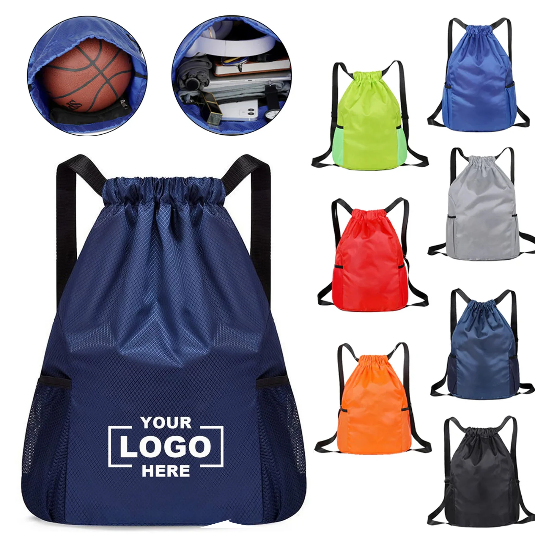 Large Drawstring Shoulder Sports Basketball Bag